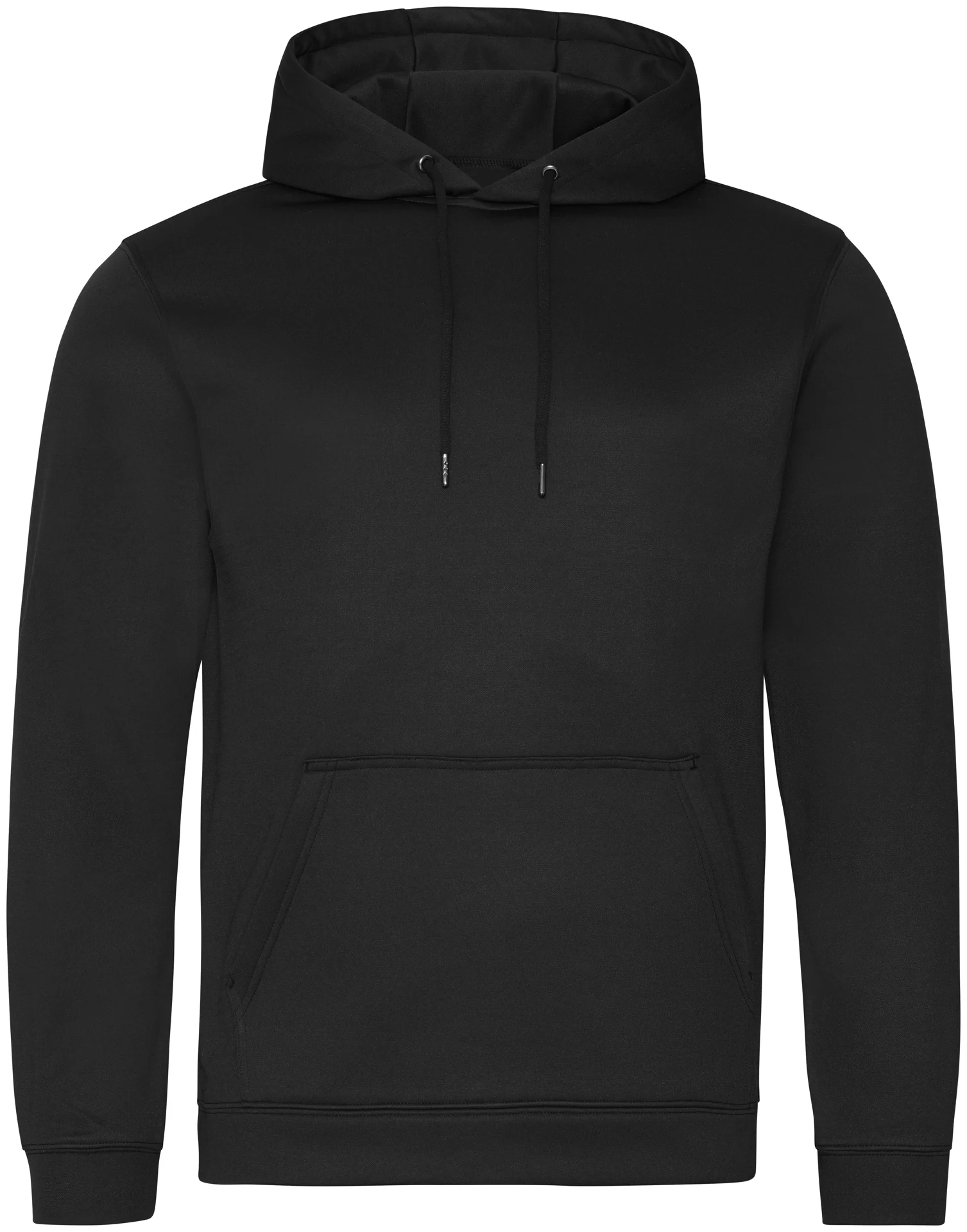 justhoods-jh006-sports-polyester-hoodie-jetblack-front-1 Just Hoods Sports Polyester Hoodie