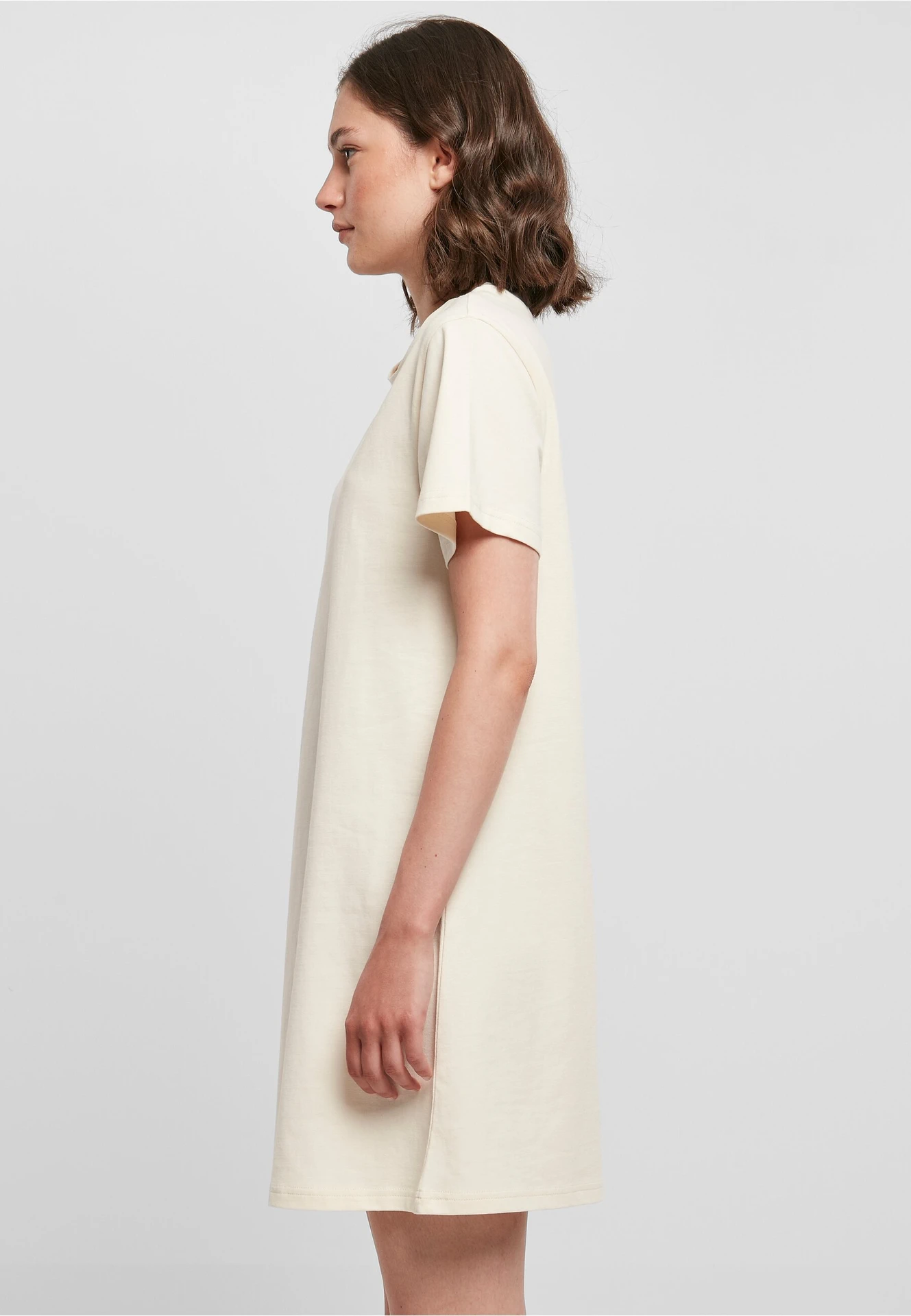 BYB-BY214-ladies-t-shirt-dress-whitesand-model-1 Build Your Brand Ladies Tee Dress