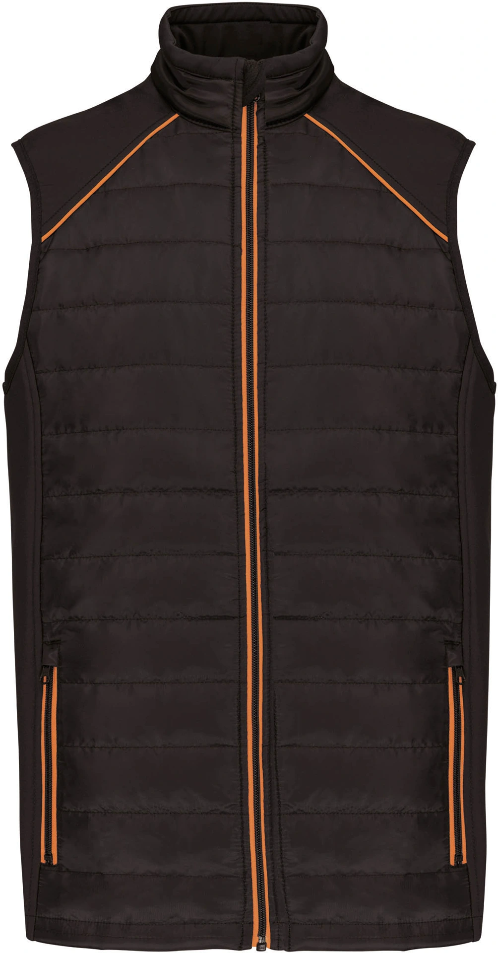 kariban-WK606-workwear-hybrid-bodywarmer-day-to-day-black-orange-front-3 Kariban Unisex Workwear Hybrid Bodywarmer "Day-to-Day"