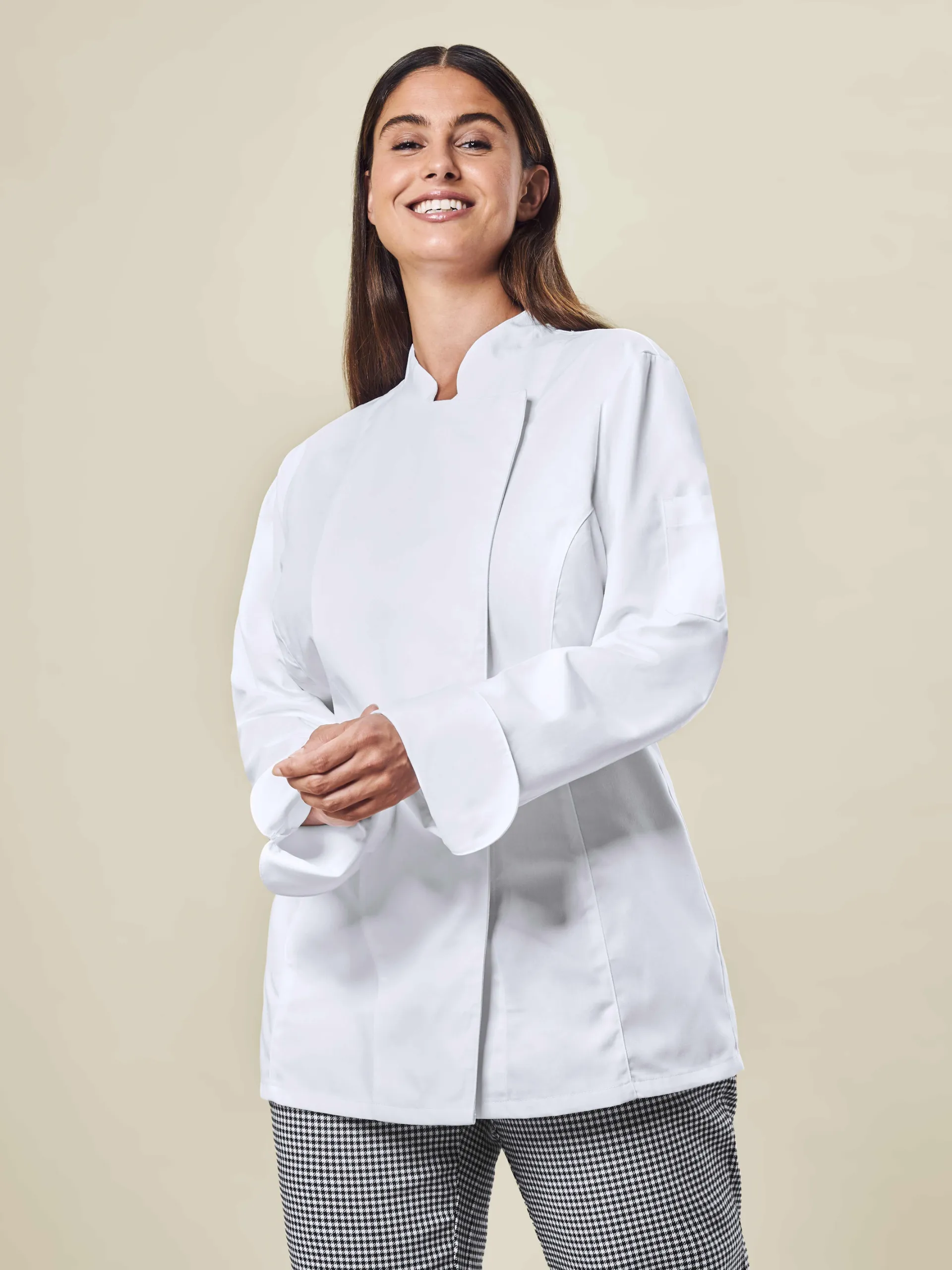 GREIFF Damen Kochjacke mit verdeckter Knopfleiste