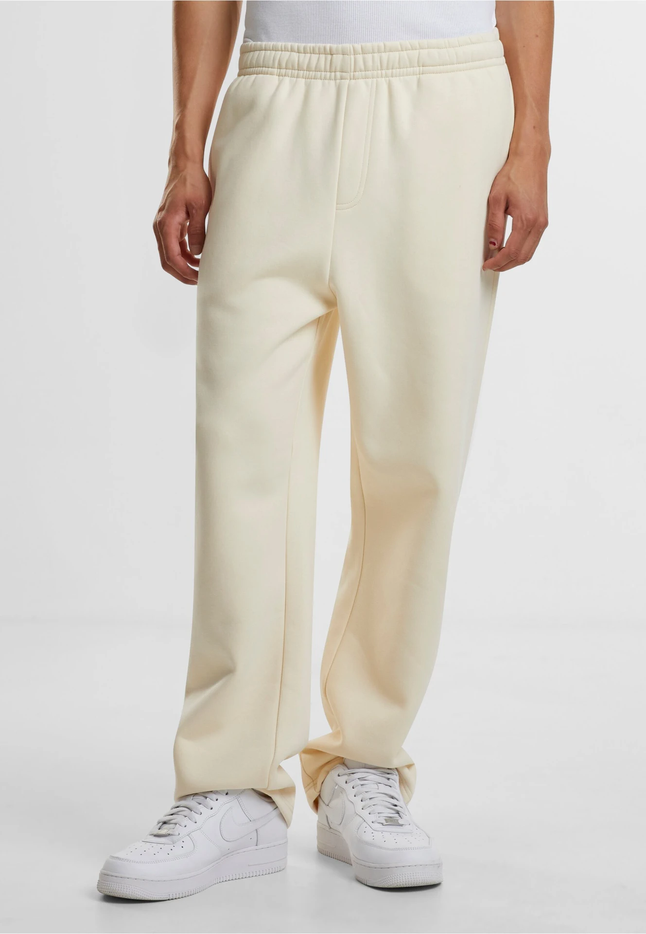 BYB-BY288-fluffy-track-sweatpants-whitesand-model-0 Build Your Brand Fluffy Track Sweatpants