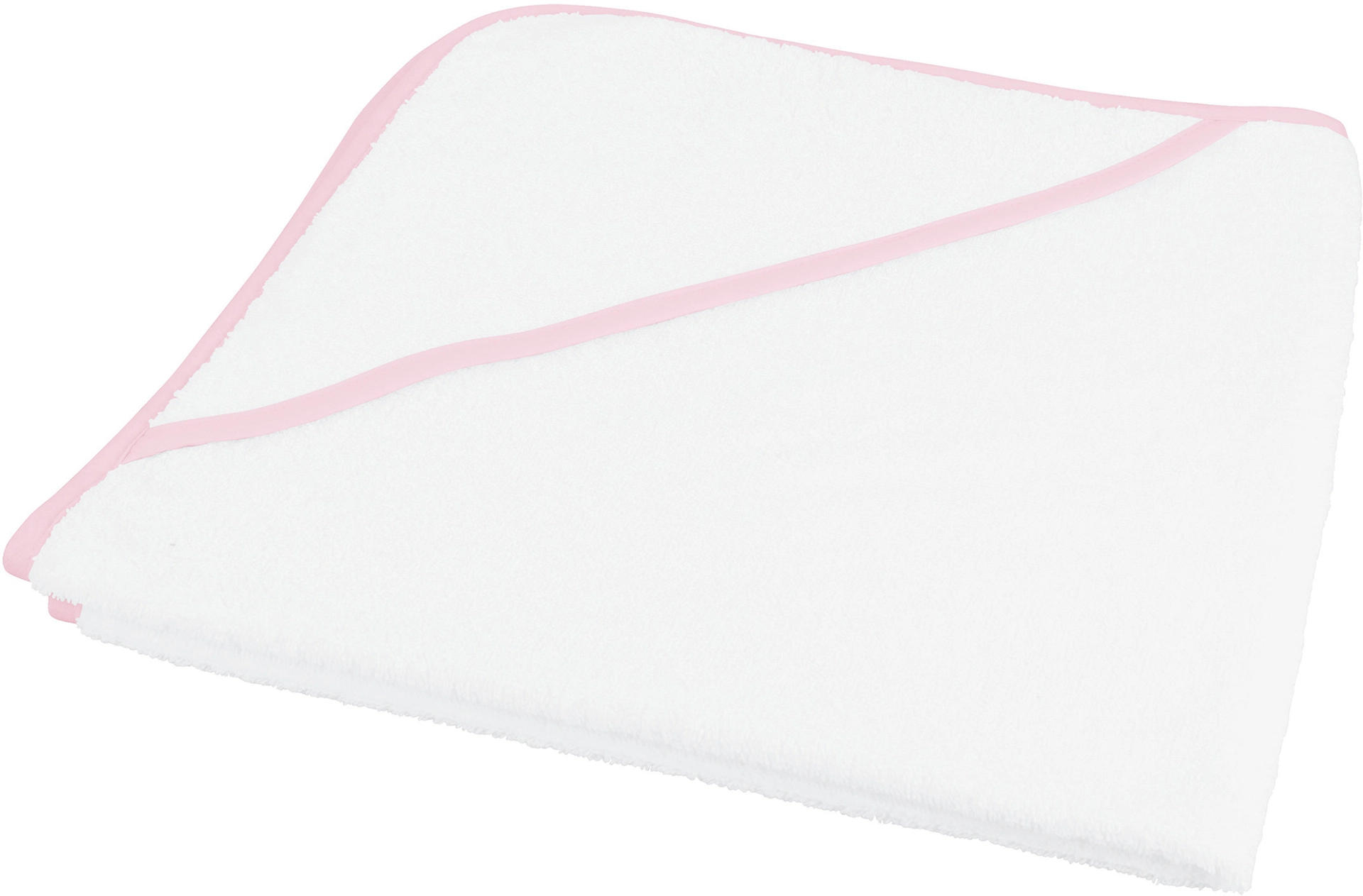 K124-baby-badehandtuch-white-pink-front-3 Kariban Baby Badehandtuch
