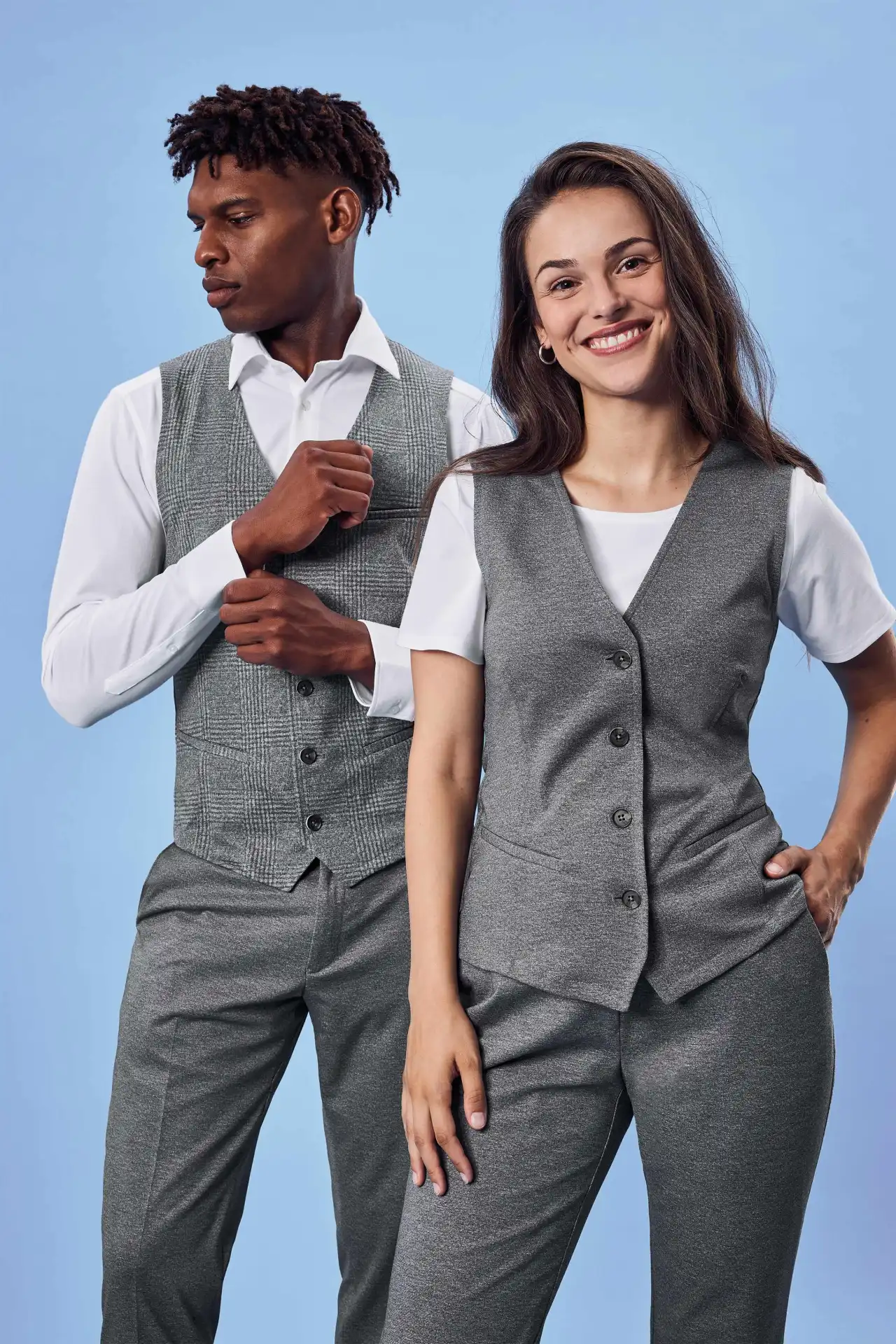 greiff-1722-damen-jerseyweste-rf_2155_hellgrau-meliert-model-1 GREIFF Damen Jerseyweste CASUAL Regular Fit
