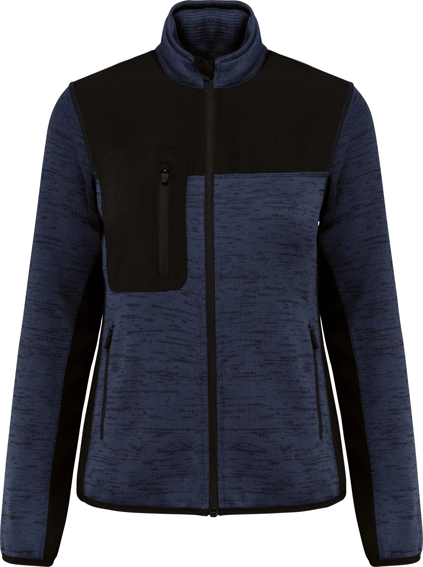 navy melange/black