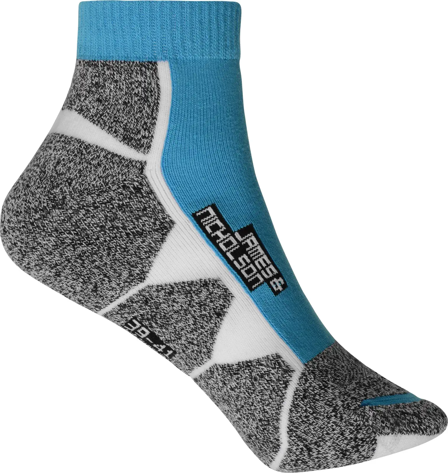 jn214-sport-sneaker-socks-brightblue-white-5 James & Nicholson Sport Sneaker Socks