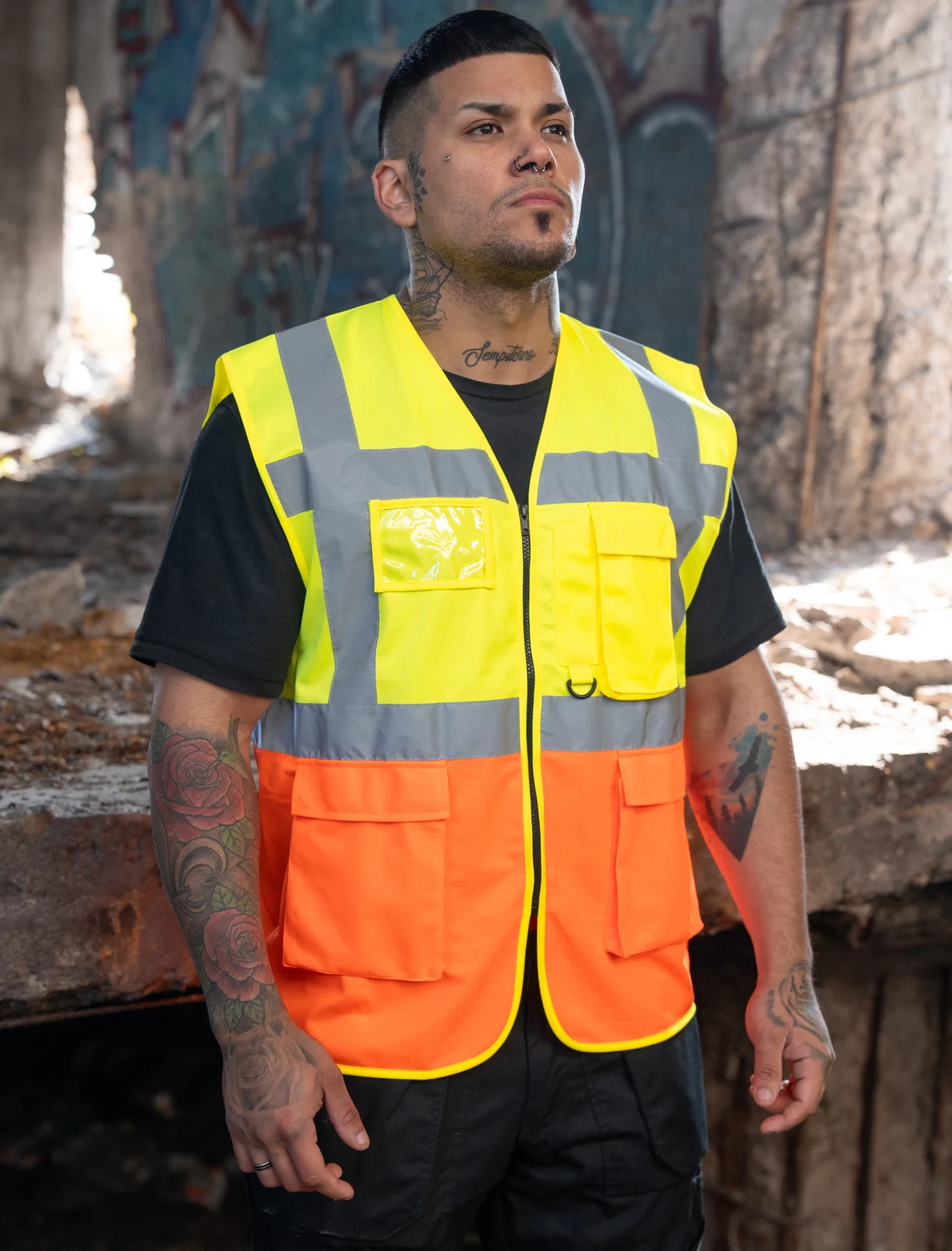 korntex-kxcmf-co2-neutral-multifunctional-executive-safety-vest-hamburg-signalyellow-signalorange-model-0 Korntex Multifunktionale Comfort-Fit Warnweste Hamburg