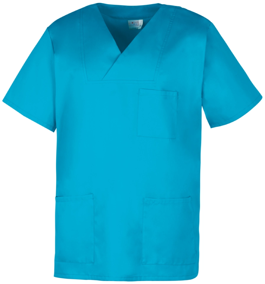 leiber-12-2728-schlupfkasack-kurzarm-tuerkis-front-3 Leiber Unisex-Schlupfkasack kurzarm 12/2728