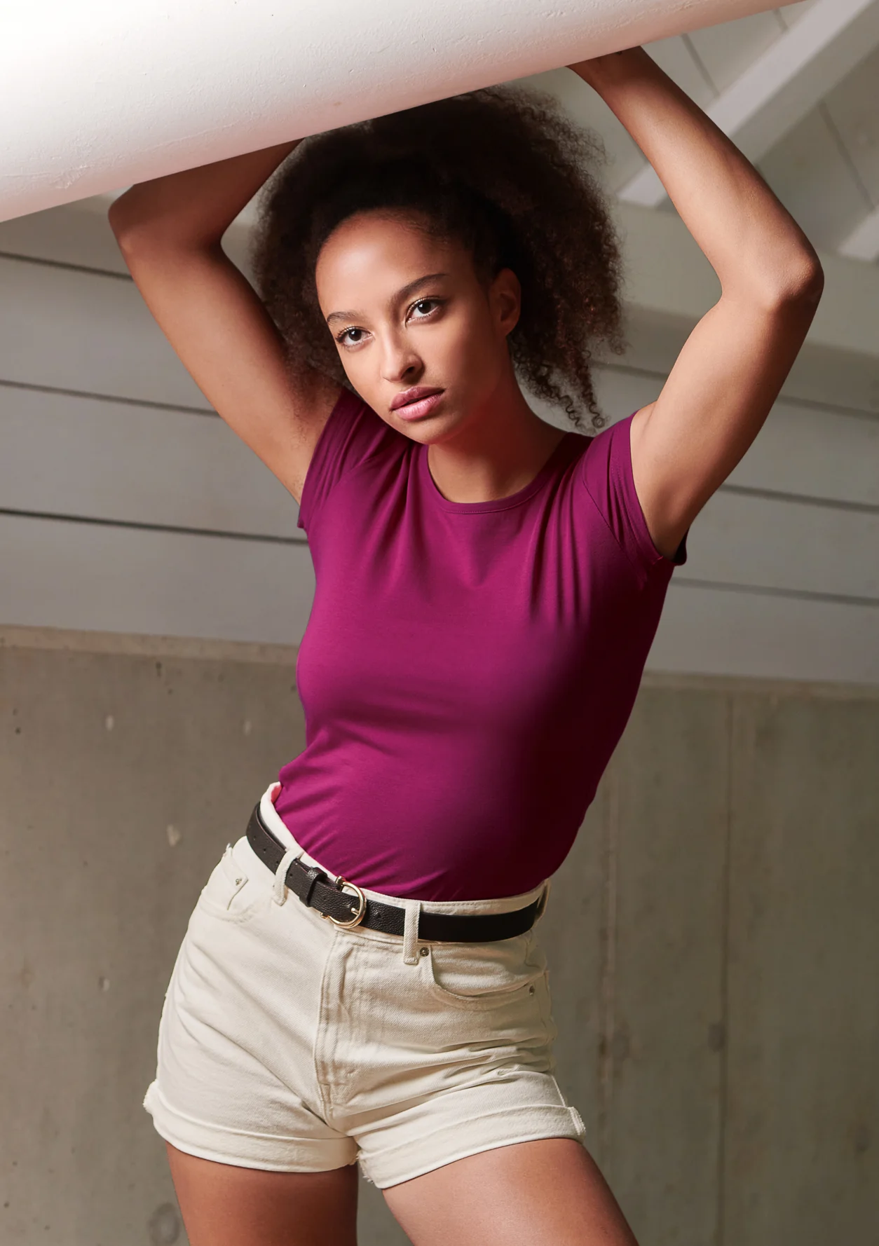 malfini-122-pure-t-shirt-damen-fuchsia-rot-model-0 MALFINI T-Shirt Damen Pure 122