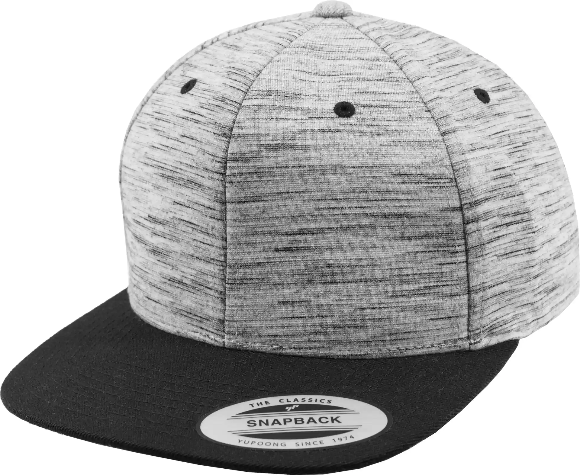 flexfit-6089sc-stripes-melange-crown-snapback-grey(stripesmelange)-black-front-1 FLEXFIT Stripes Melange Crown Snapback