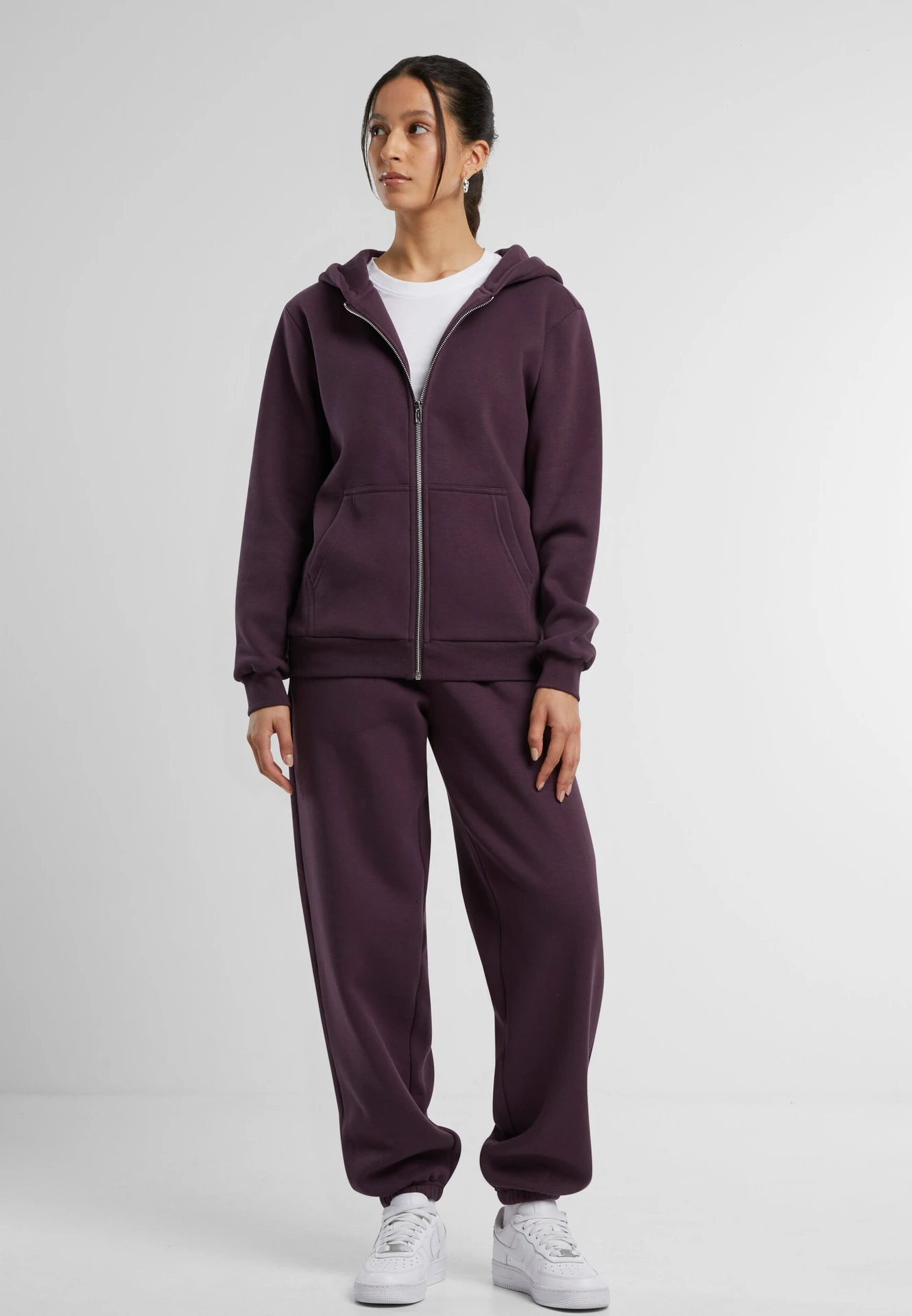 Build Your Brand Ladies Fluffy Zip Hoody