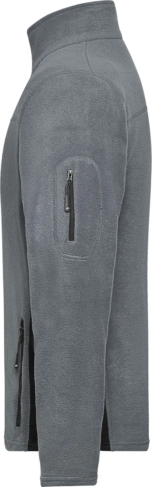 jn842-mens-workwear-fleece-jacket-carbon-black-left-4 James & Nicholson Men's Workwear Fleece Jacket -Strong-