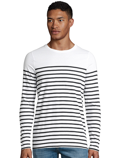 SOL'S Men's Long Sleeve Striped T-Shirt Matelot SOL'S Men's Long Sleeve Striped T-Shirt Matelot
