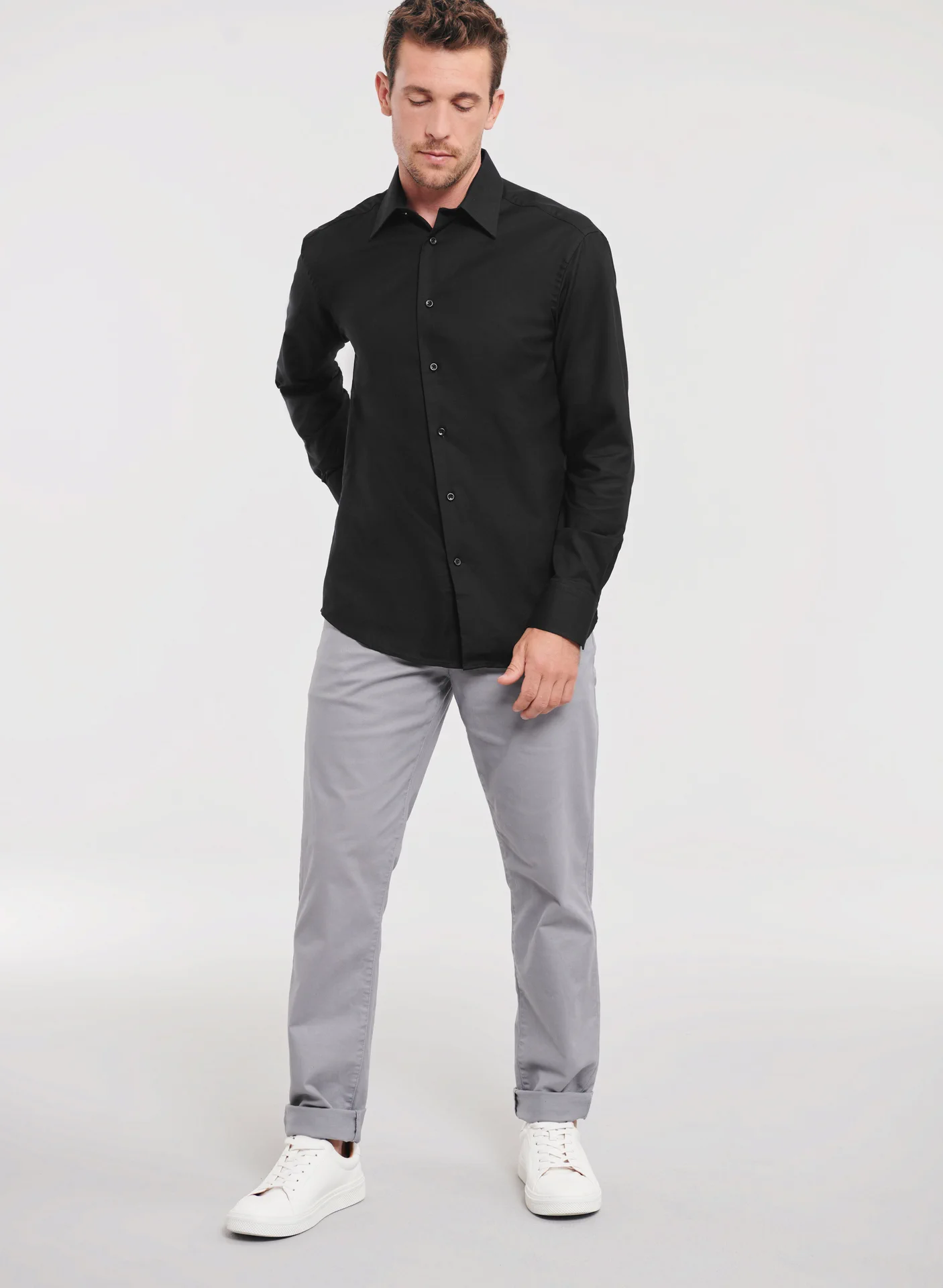 Russell Men's Long Sleeve Easy Care Tailored Oxford Shirt