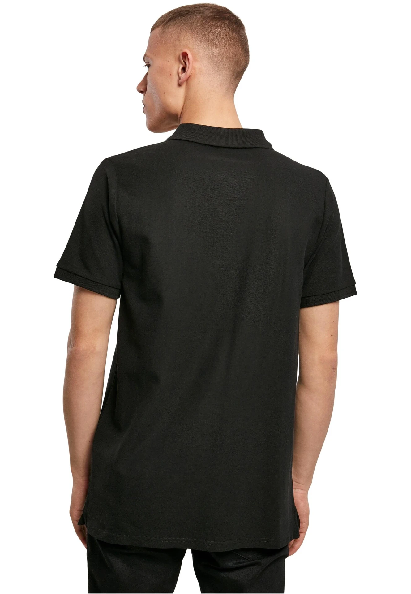 BuildYourBrand-BY008-polo-pique-shirt-black-model-2 Build Your Brand Polo Piqué Shirt