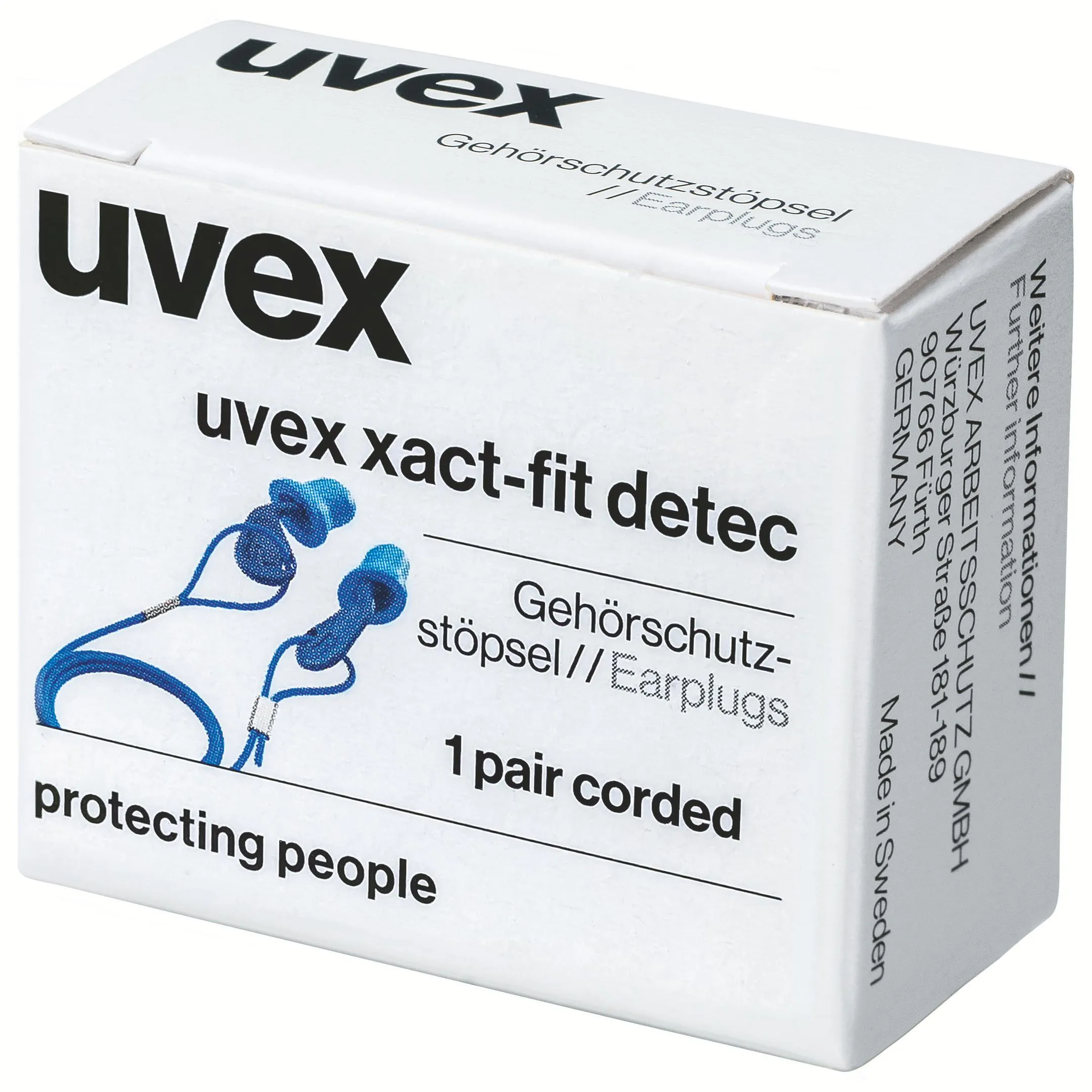 uvex xact-fit detec Gehörschutzstöpsel + Kordel in Minibox