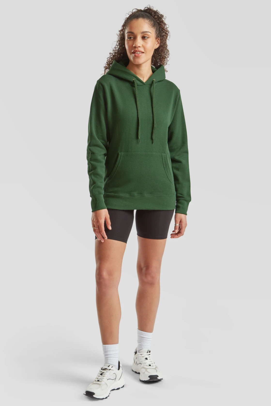 fruit-of-the-loom-62-038-0-ladies-classic-hooded-sweatshirt-bottlegreen-model-3 F.O.L. Ladies Classic Hooded Sweat