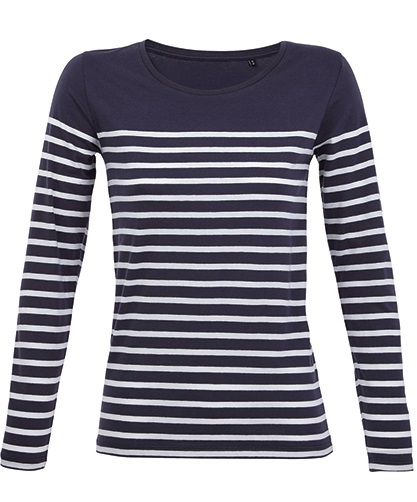 SOL'S Women´s Long Sleeve Striped T-Shirt Matelot