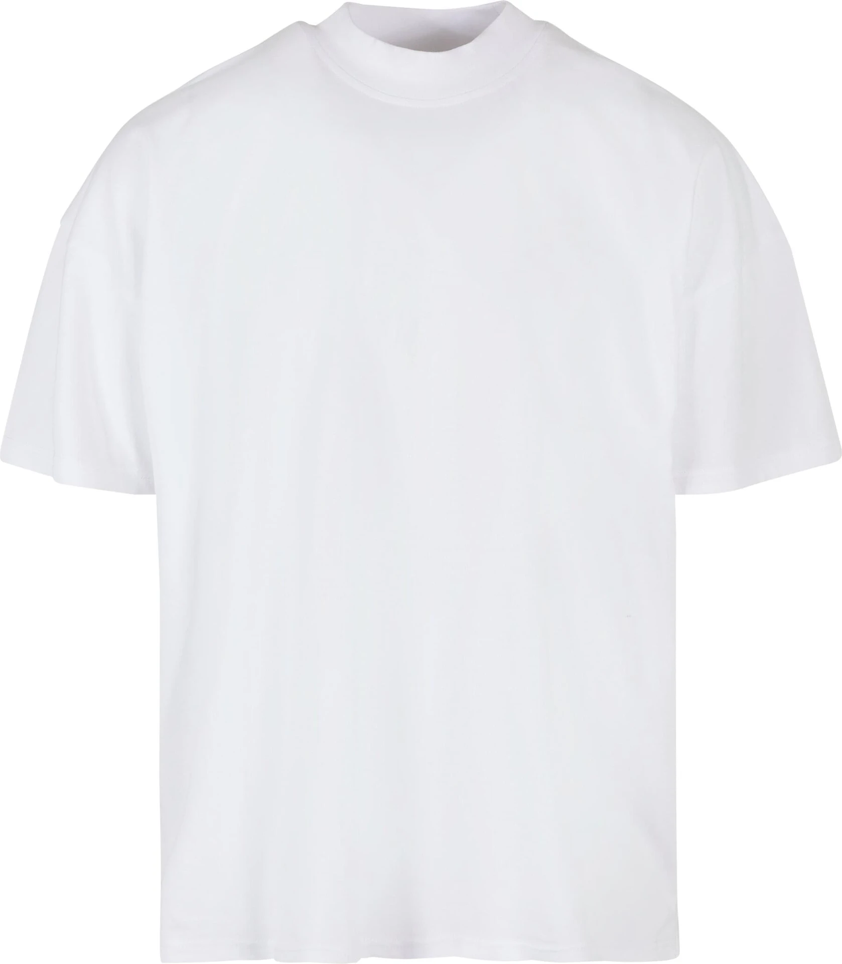 BYB-BY230-mens-oversized-mock-neck-t-shirt-white-front-4 Build Your Brand Oversized Mock Neck Tee