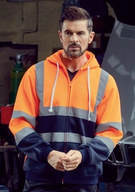 yoko-hvk07-hi-vis-zip-hoodie-orange-navy-model-2 YOKO Hi Vis Zip Hoodie