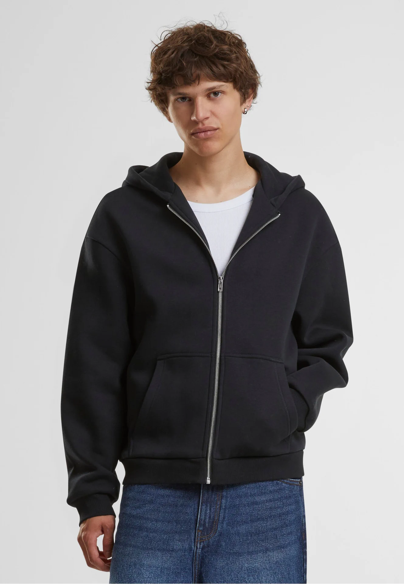Build Your Brand Fluffy Zip Hoody