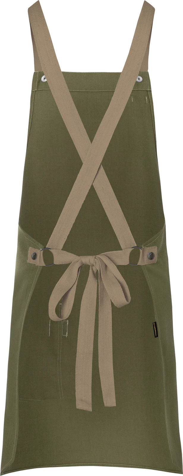 karlowsky-ls38-latzschuerze-urban-look-mit-kreuzbaendern-und-tasche-mossgreen-back-5 KARLOWSKY Latzschürze Urban-Look mit Kreuzbändern und Tasche