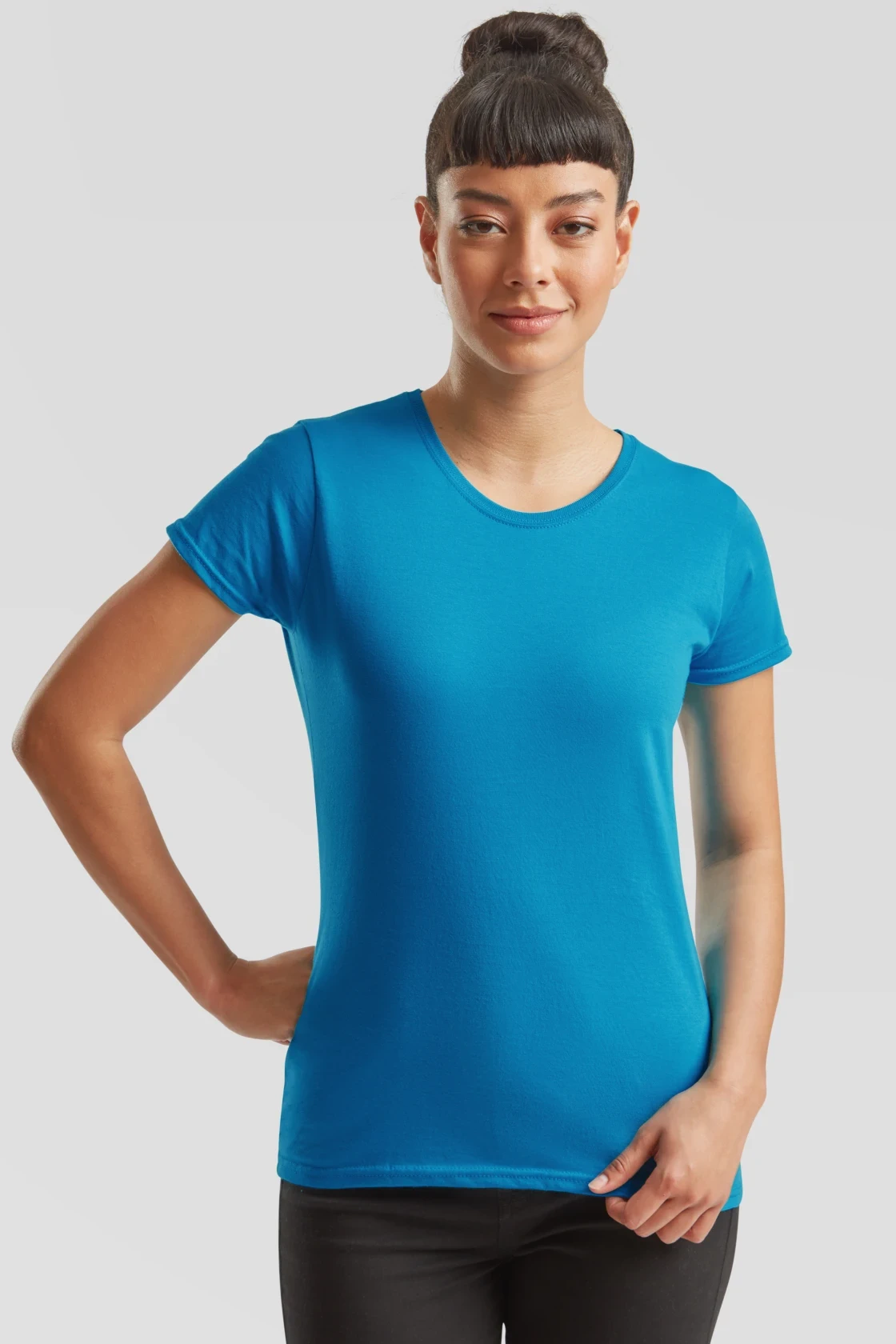 fruit-of-the-loom-61-432-0-ladies-iconic-150-t-shirt-azureblue-model-0 F.O.L. Ladies Iconic T