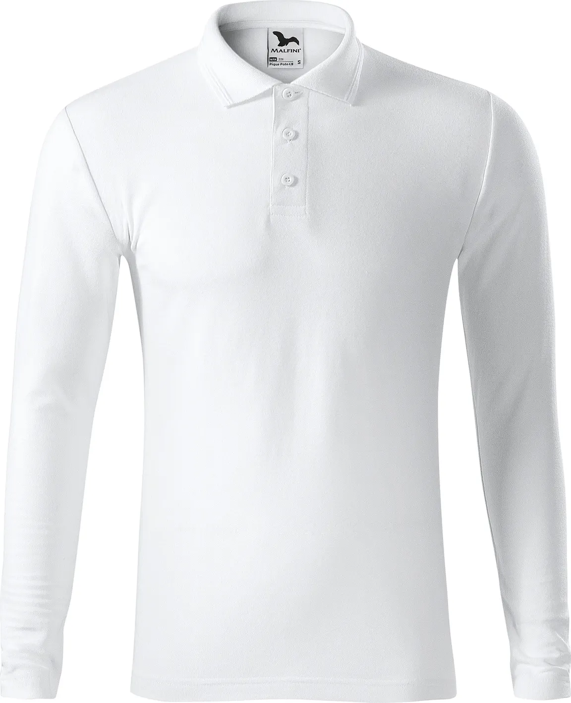malfini-221-pique-polo-ls-polohemd-herren-weiss-front-2 MALFINI Pique Polo LS 221