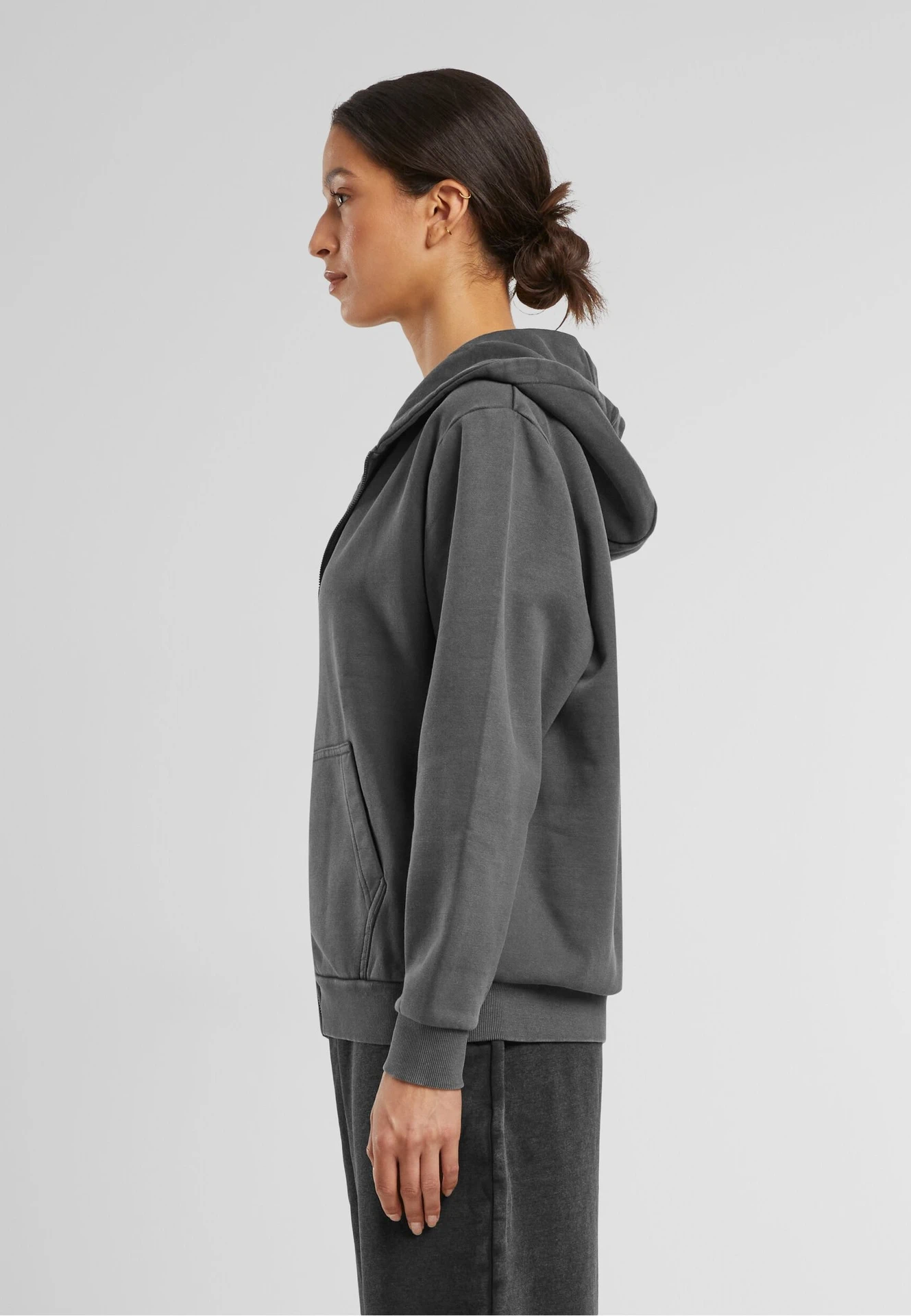 Build Your Brand Ladies Vintage Heavy Zip Hoody