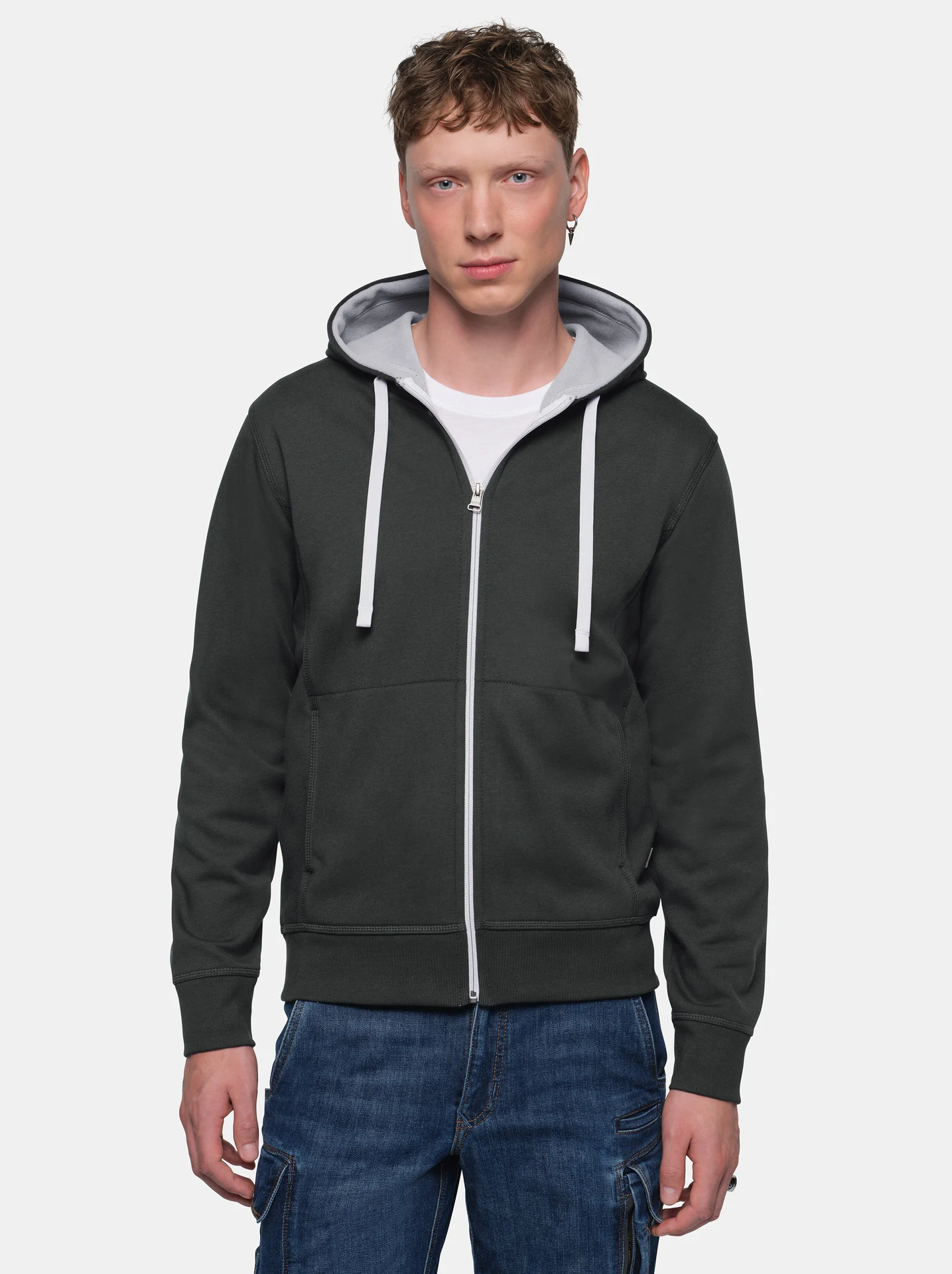 hakro-455-kapuzenjacke-bonded-eco-karbongrau-silber-model-0 HAKRO Kapuzenjacke 455 Bonded
