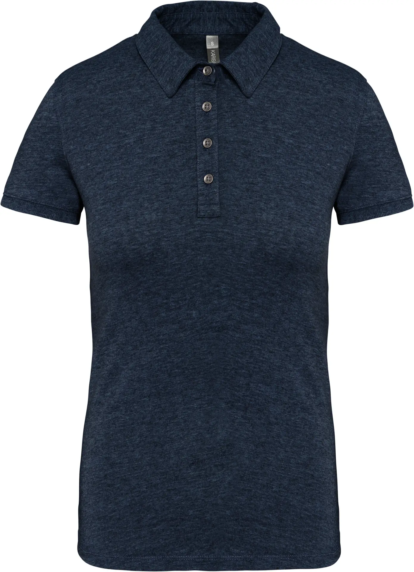K263-damen-jersey-polo-frenchnavyheather-front-3 Kariban Damen Jersey Polo