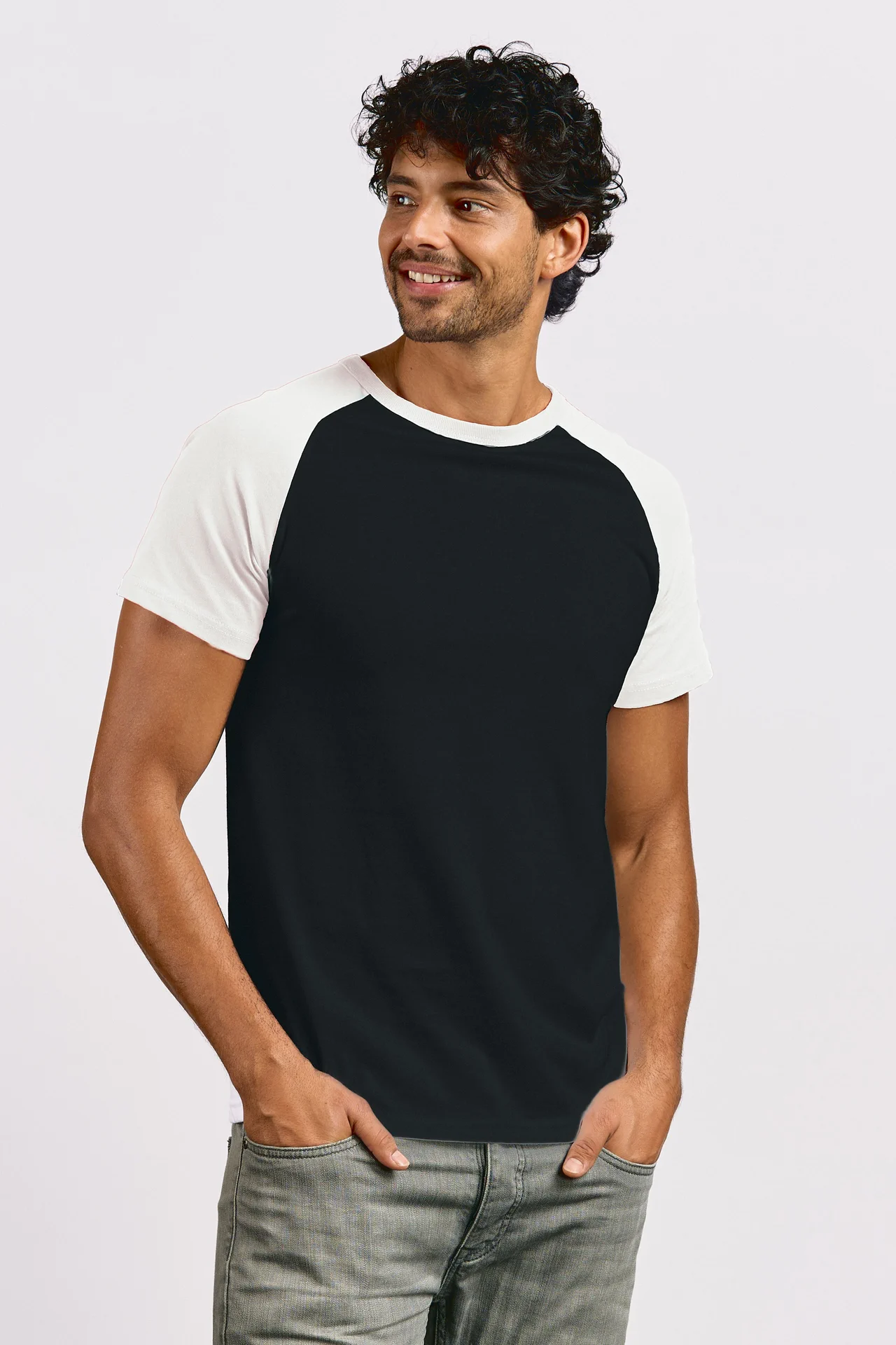 promodoro-1060-mens-raglan-t-shirt-black-white-model-0 Promodoro Men's Raglan-T