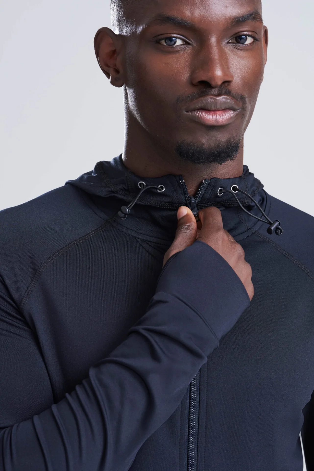 justcool-jc057-mens-cool-contrast-zoodie-jetblack-model-1 Just Cool Men's Cool Contrast Zoodie
