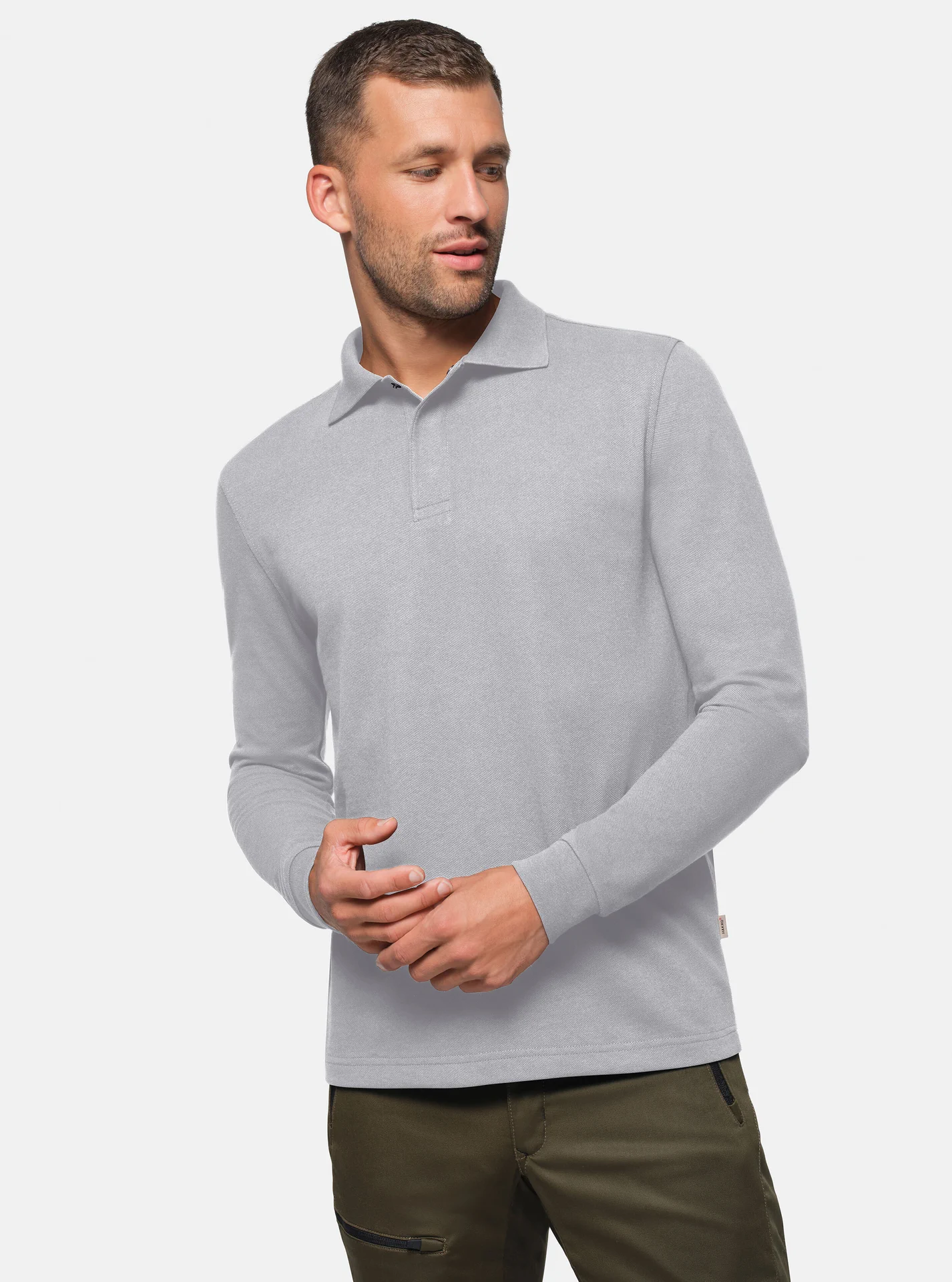 hakro-821-longsleeve-poloshirt-mikralinar-haccp-titan-model-0 HAKRO Longsleeve-Poloshirt 821 HACCP Mikralinar®