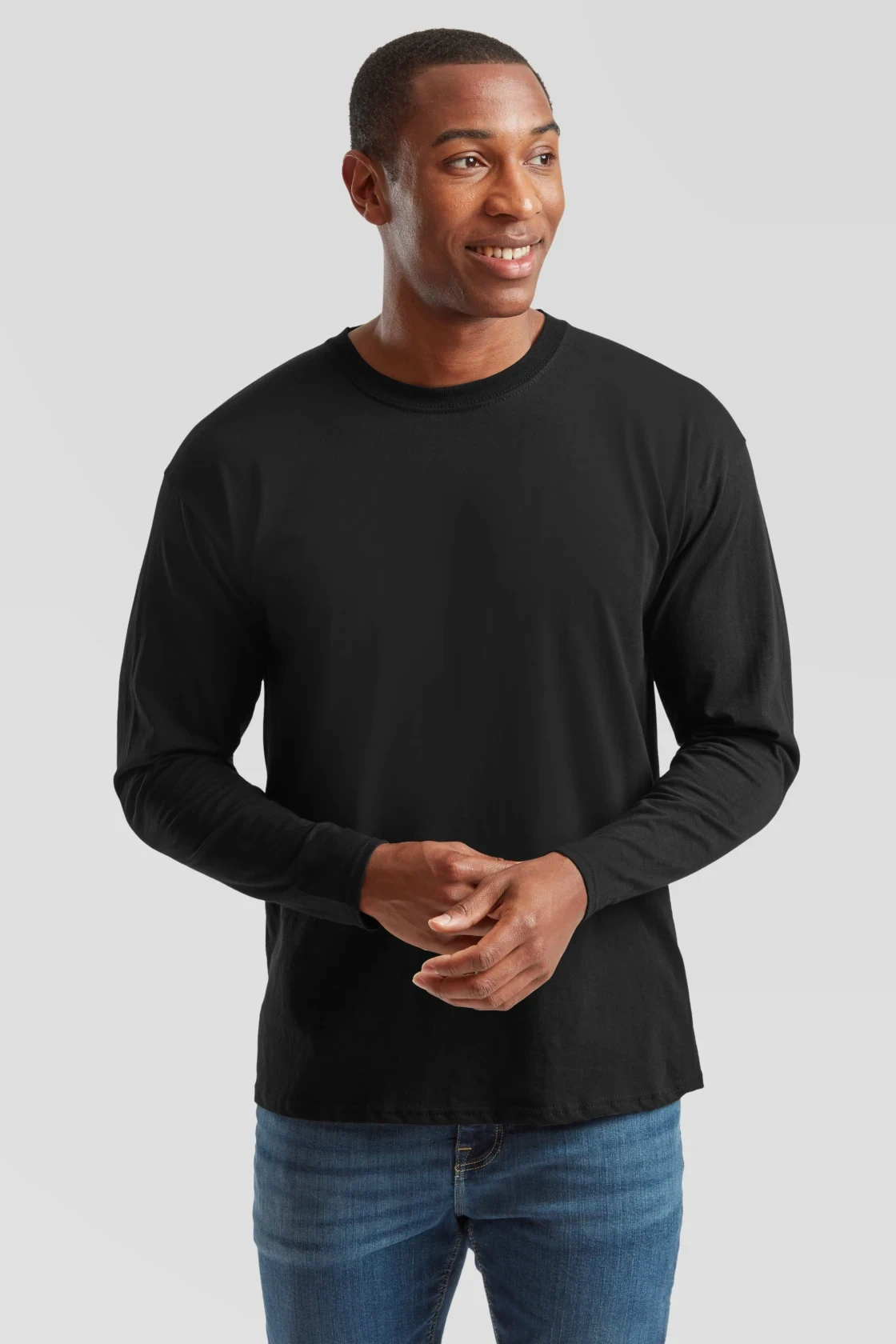 fruit-of-the-loom-61-428-0-original-long-sleeve-t-shirt-black-model-0 F.O.L. Original Long Sleeve T