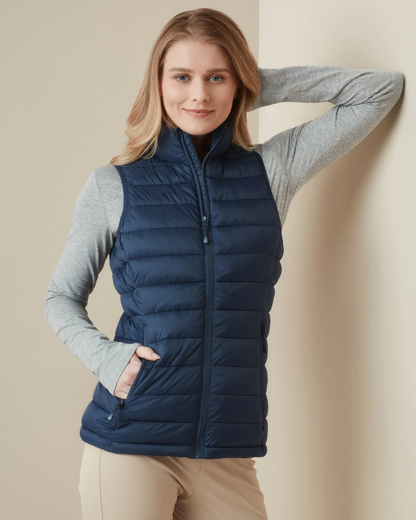 stedman-st5530-padded-vest-lux-women-bluemidnight-model-1 Stedman Lux Padded Vest Women