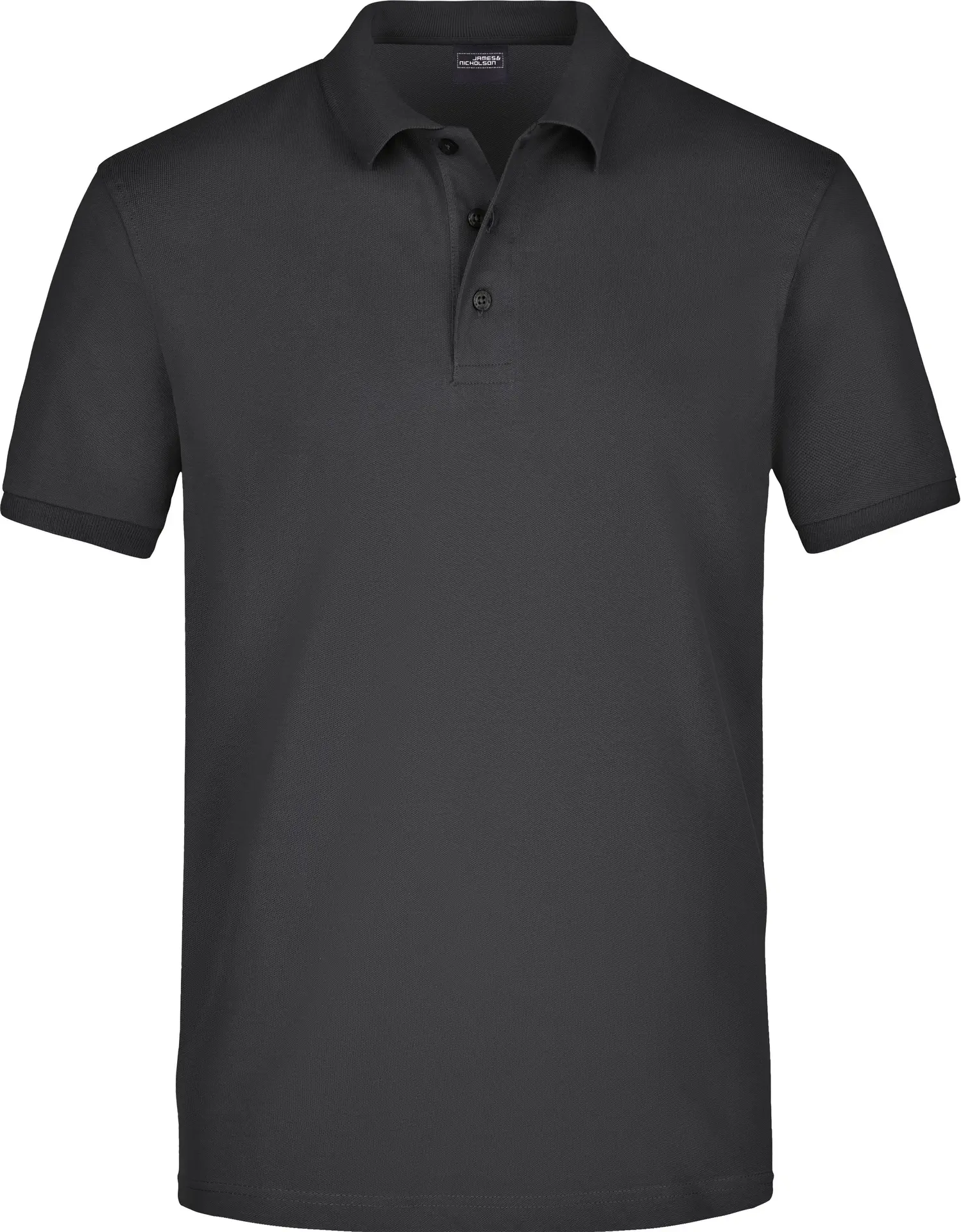 jn710-mens-elastic-poloshirt-pique-black-front-3 James & Nicholson Men`s Elastic Polo Piqué