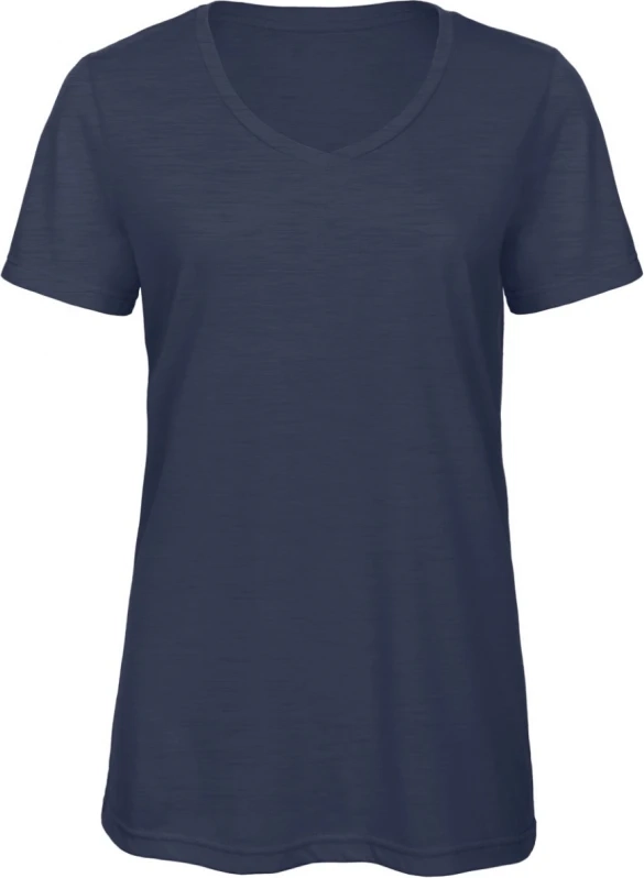 bc-tw058-triblend-women-v-t-shirt-heather-navy-front-2 B&C V-Neck Triblend T-Shirt Women