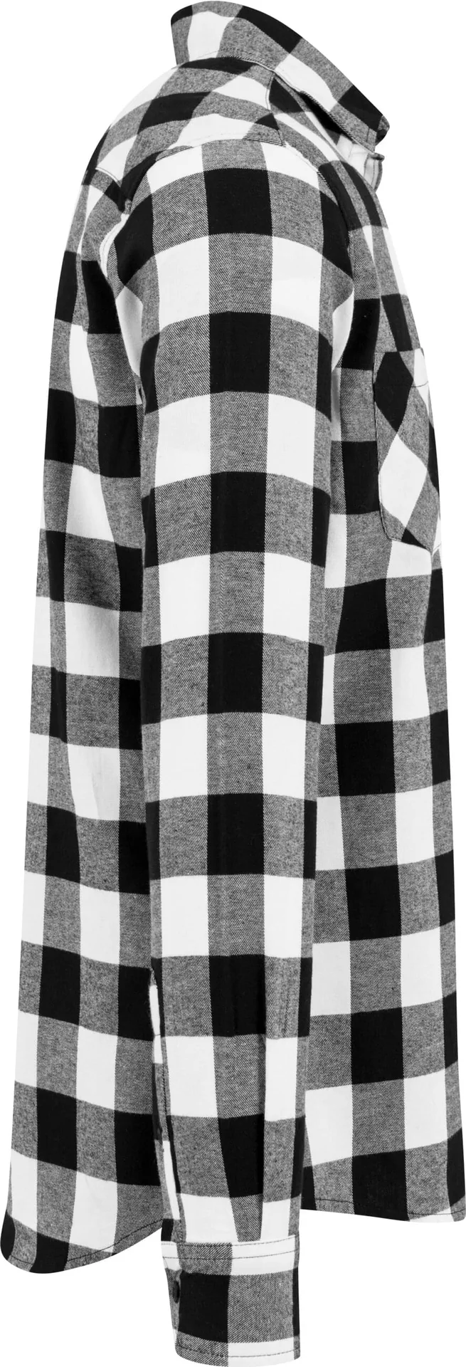 BYB-BY031-checked-flannel-shirt-black-white-right-8 Build Your Brand Checked Flannel Shirt