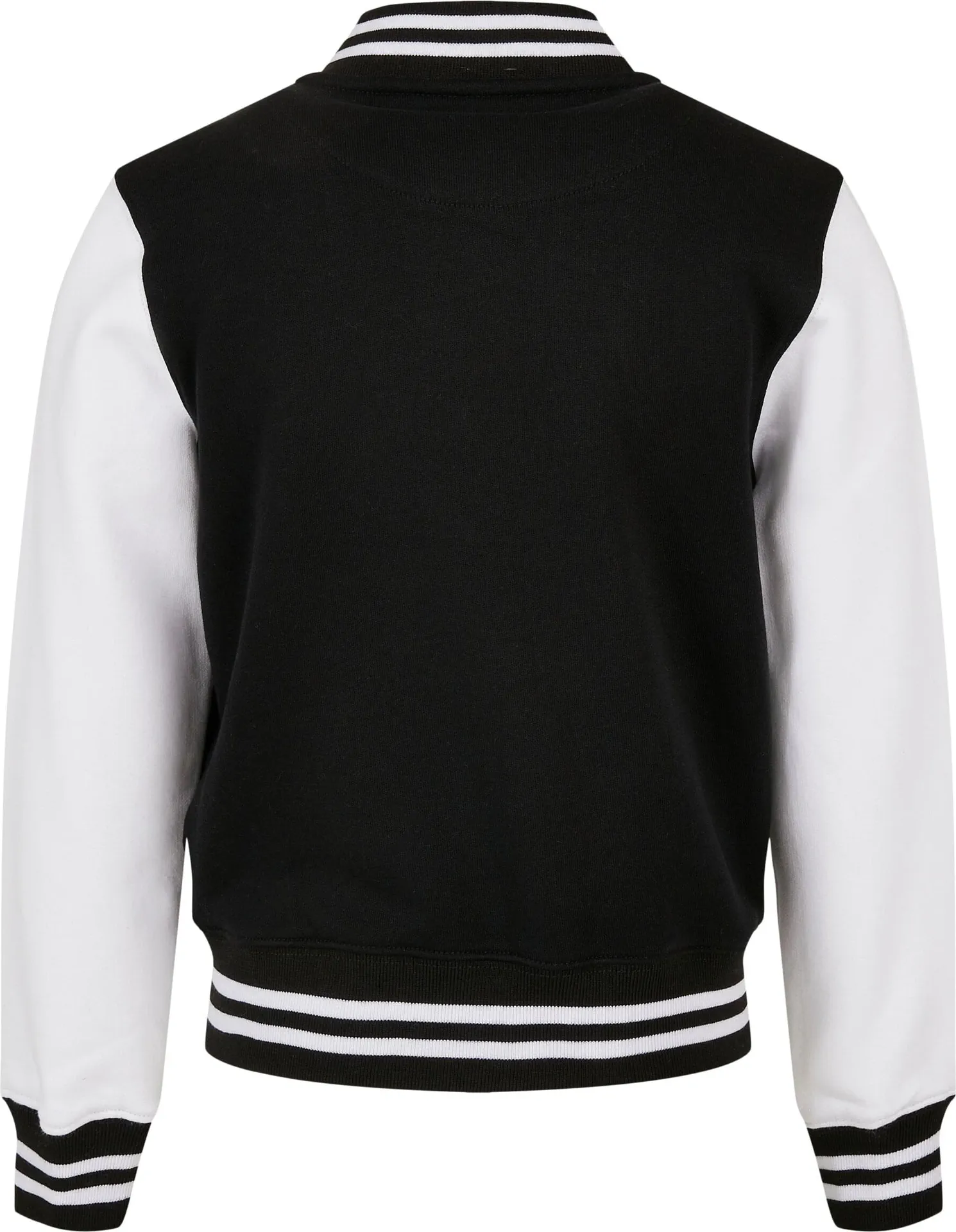 BYB-BY187-kids-organic-sweat-college-jacket-black-white-back-7 Build Your Brand Kids Organic Sweat College Jacket