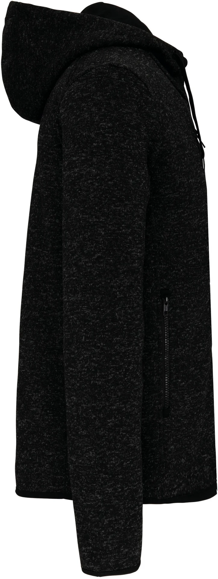 Kariban Damen Melange Kapuzen Strickfleece Jacke