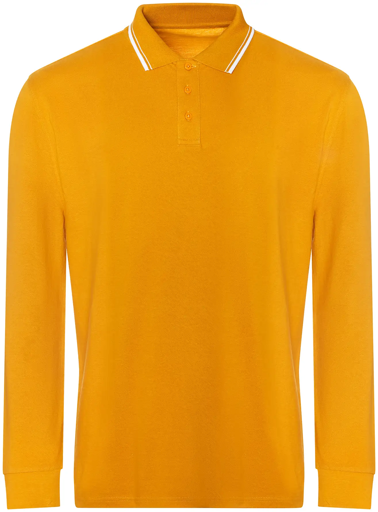 justpolos-jp103-long-sleeve-tipped-100-poloshirt-mustard-white-front-1 Just Polos Long Sleeve Tipped 100 Polo