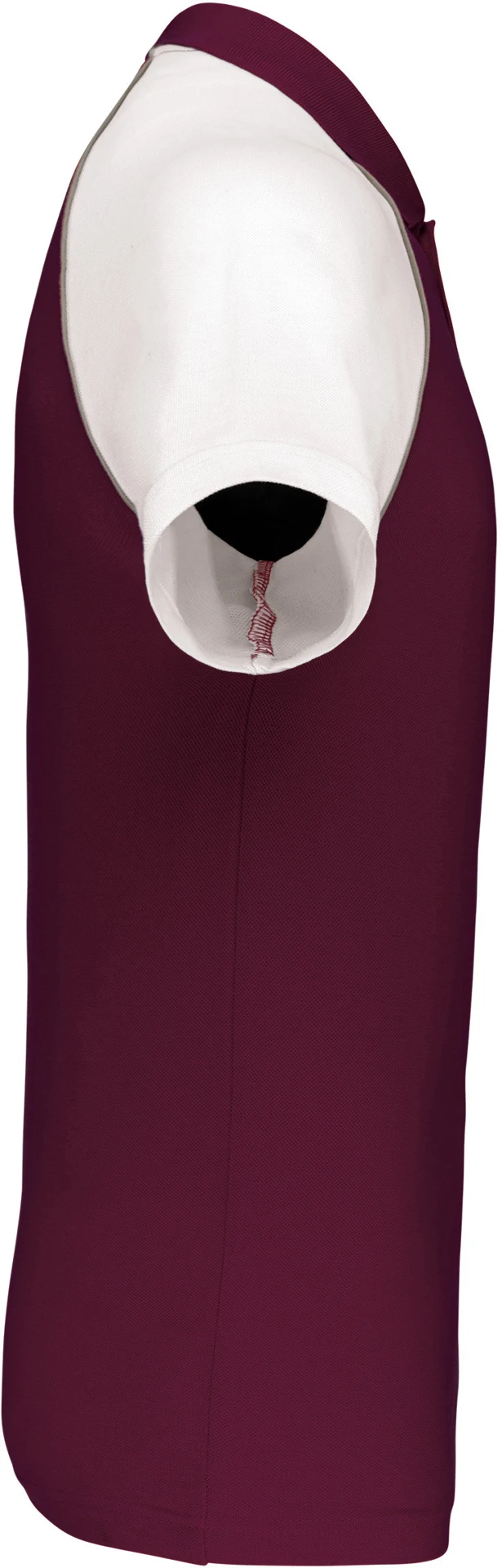 kariban-K226-baseball-pique-polo-bordeaux-lightgrey-white-right-5 Kariban Baseball Piqué Polo Shirt