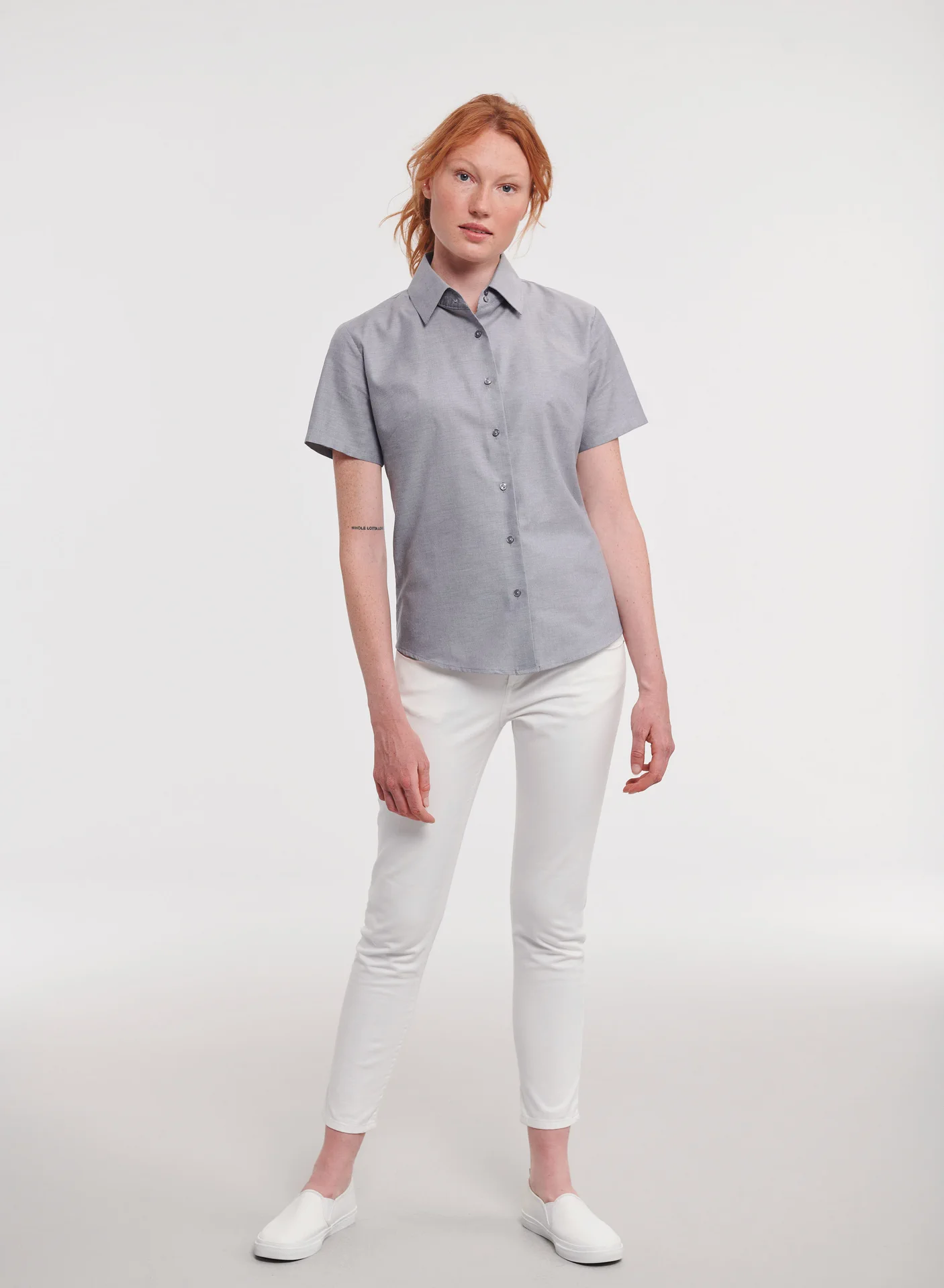 Russell Ladies Short Sleeve Easy Care Oxford Shirt