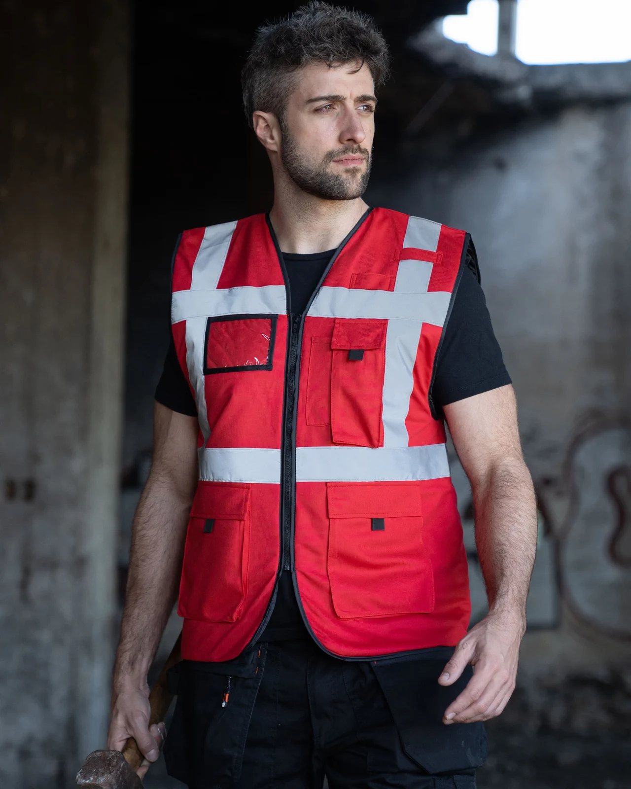 korntex-kxcmfp-padded-comfort-executive-safety-vest-wismar-co2-neutral-red-model-0 Korntex Padded Comfort Executive Safety Vest Wismar CO² Neutral