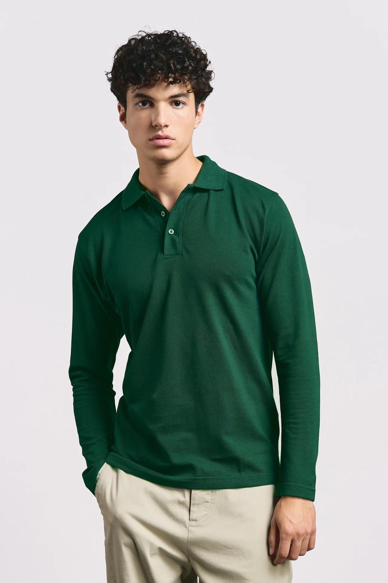 promodoro-4600-mens-heavy-polo-long-sleeve-forest-model-0 Promodoro Men's Heavy Polo Longsleeve