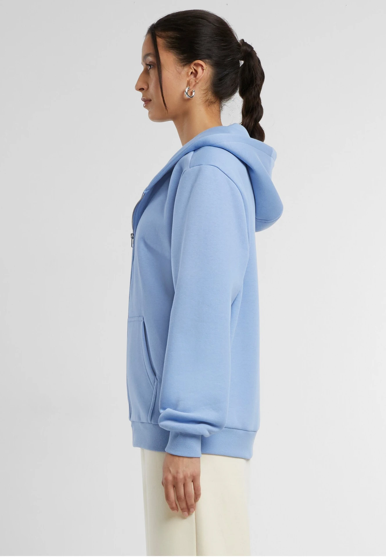 Build Your Brand Ladies Fluffy Zip Hoody