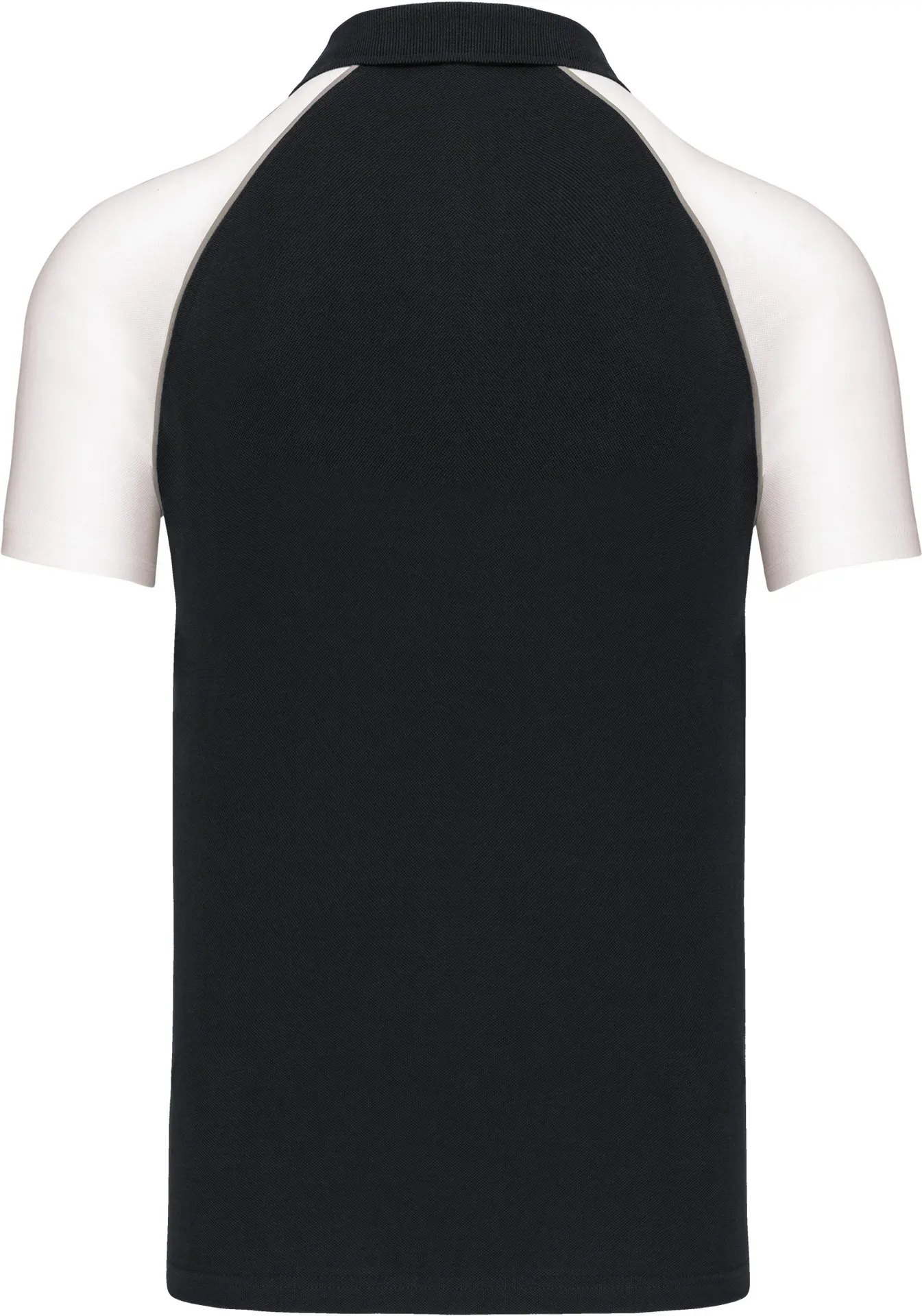 kariban-K226-baseball-pique-polo-black-lightgrey-white-back-6 Kariban Baseball Piqué Polo Shirt