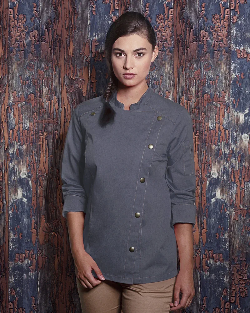 KARLOWSKY Damen Kochjacke Jeans-Style