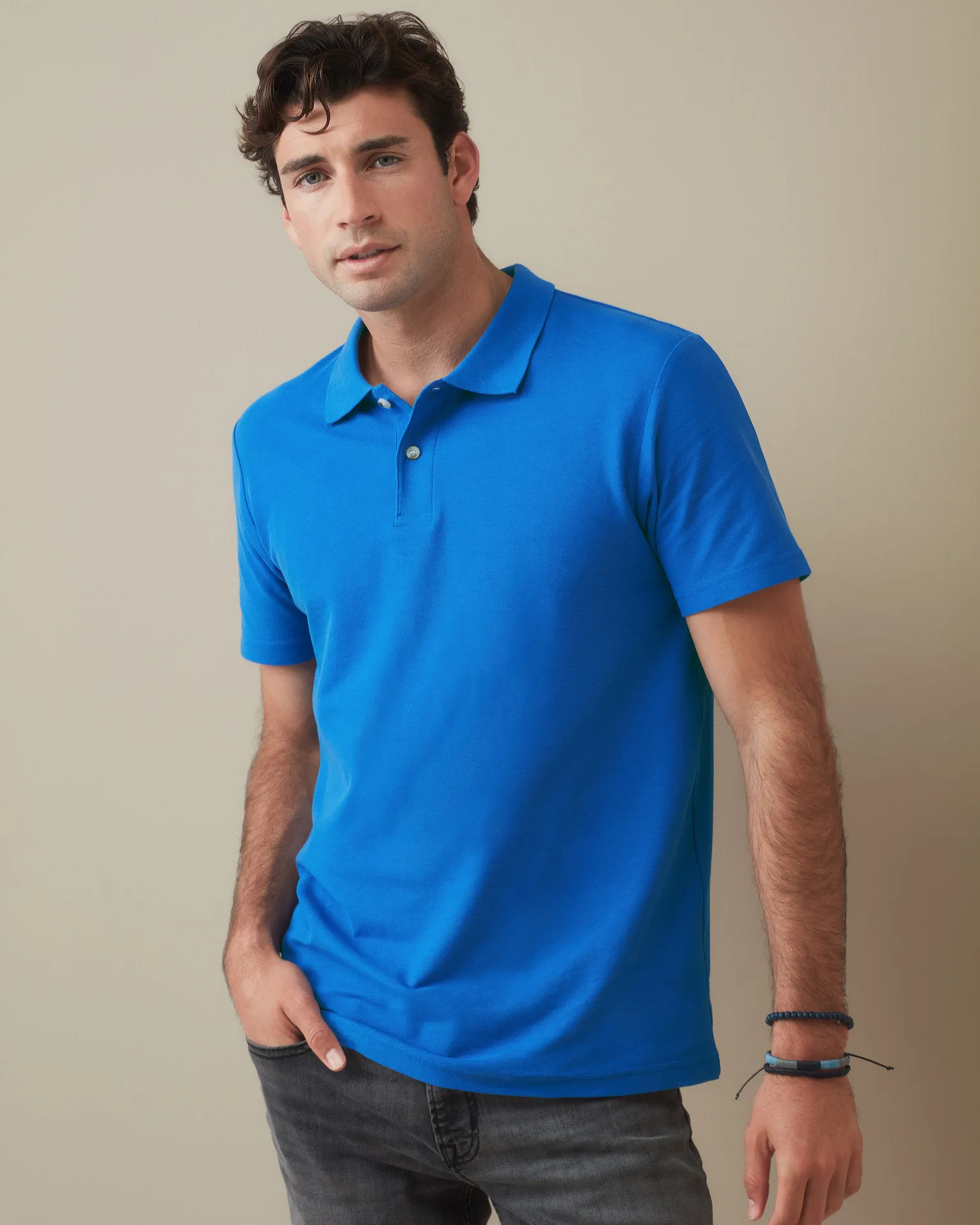 stedman-st3000-poloshirt-men-brightroyal-model-1 Stedman Short Sleeve Polo