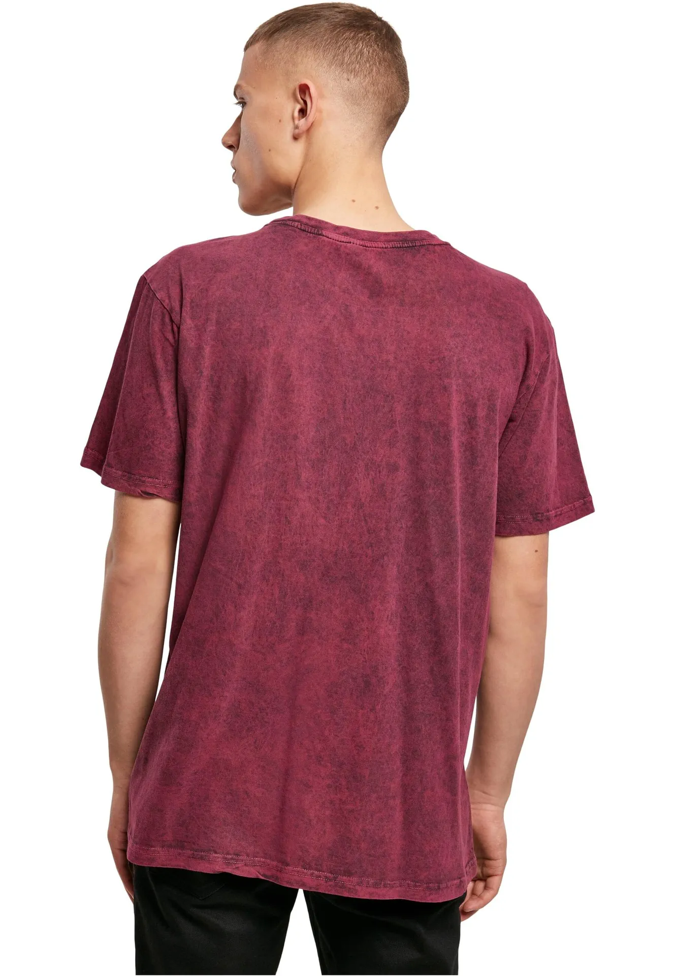 BYB-BY070-acid-washed-t-shirt-berry-model-2 Build Your Brand Acid Washed Tee